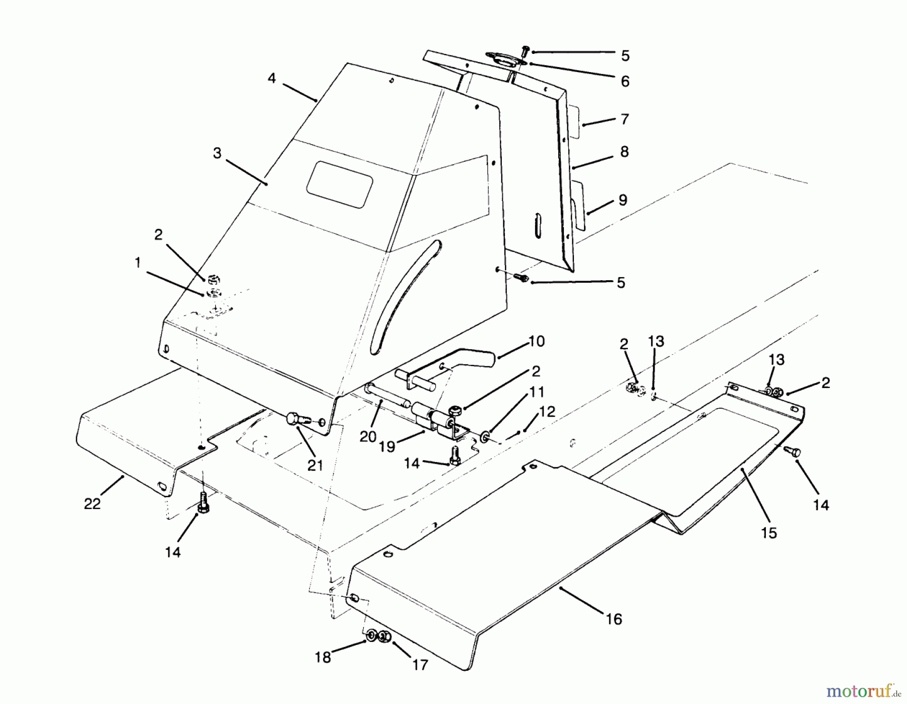 Toro Neu Mowers, Rear-Engine Rider 70120 (12-32) - Toro 12-32 Recycler Rider, 1995 (5900001-5999999) FRONT TOWER ASSEMBLY