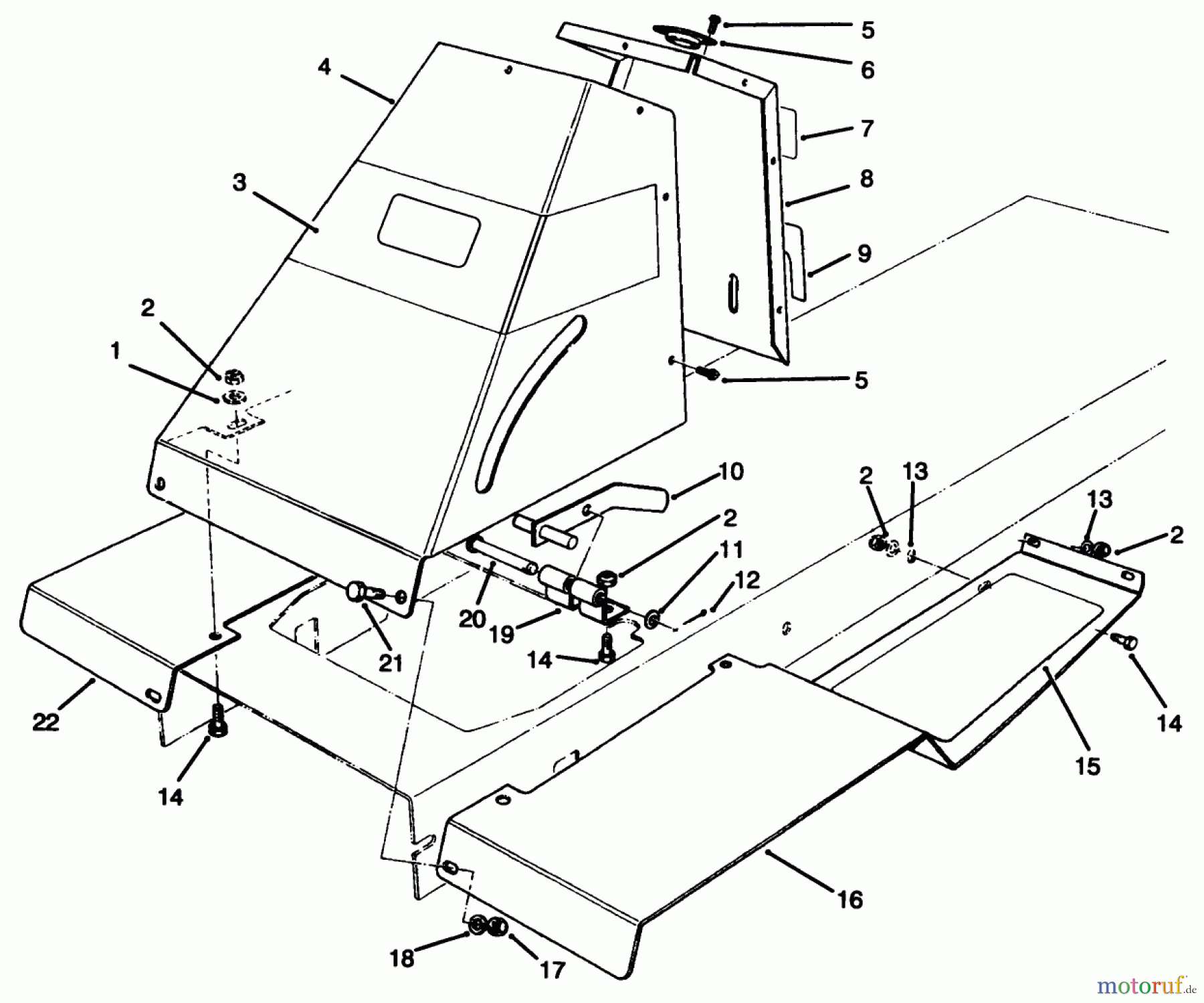 Toro Neu Mowers, Rear-Engine Rider 70120 (12-32) - Toro 12-32 Recycler Rider, 1996 (6900001-6999999) FRONT TOWER ASSEMBLY