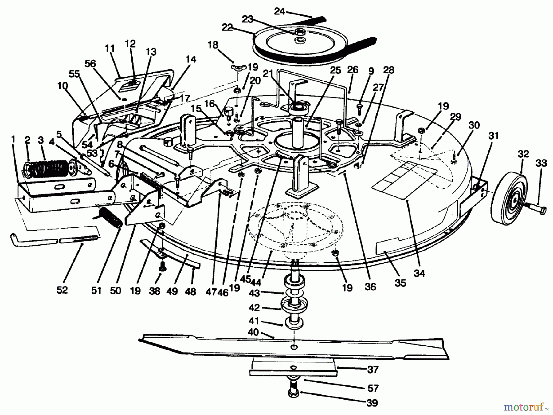  Toro Neu Mowers, Rear-Engine Rider 70080 (10-32) - Toro 10-32 Recycler Rider, 1996 (6900001-6999999) MOWER ASSEMBLY-RECYCLER