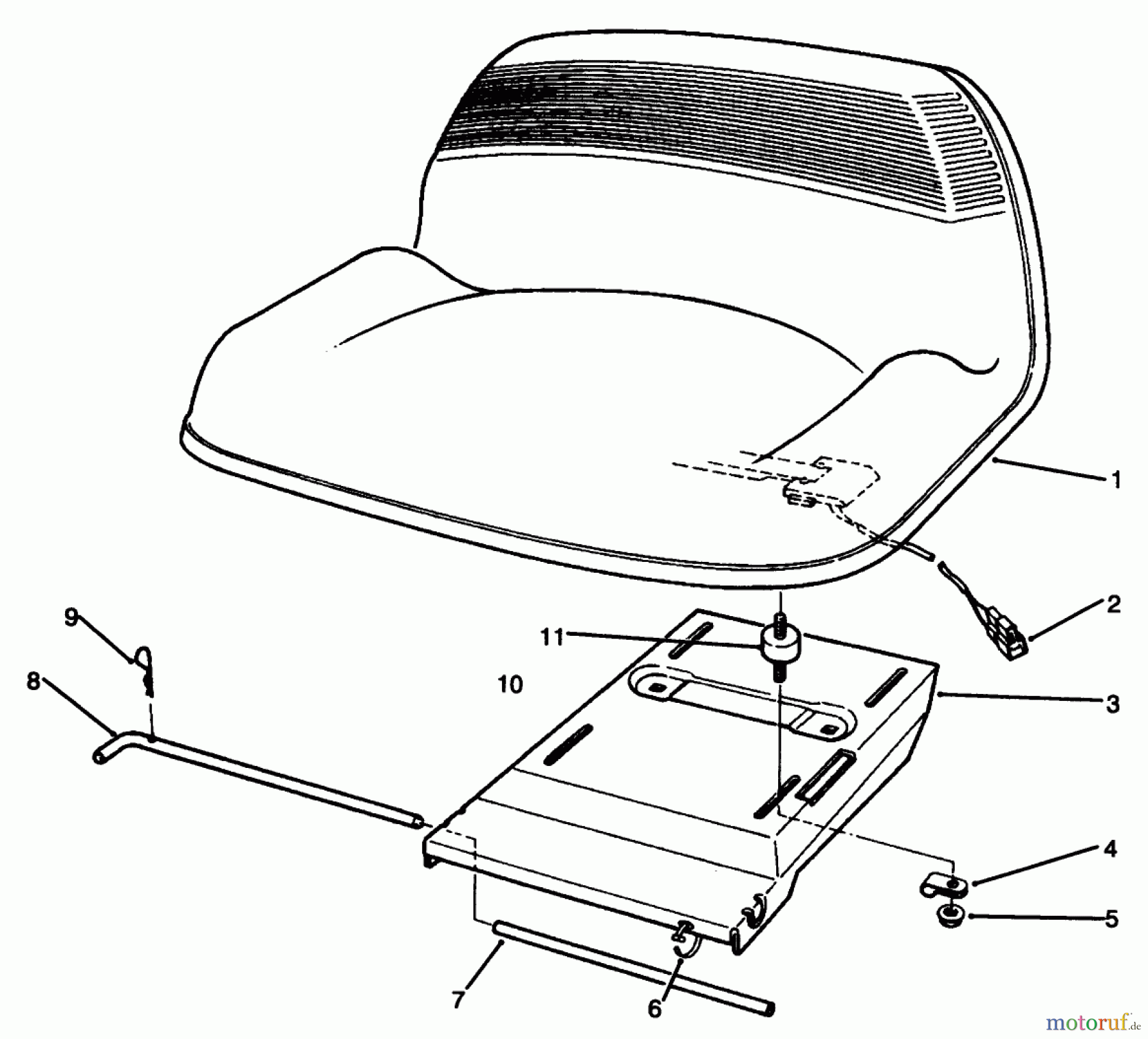 Toro Neu Mowers, Rear-Engine Rider 70120 (12-32) - Toro 12-32 Recycler Rider, 1996 (6900001-6999999) SEAT ASSEMBLY