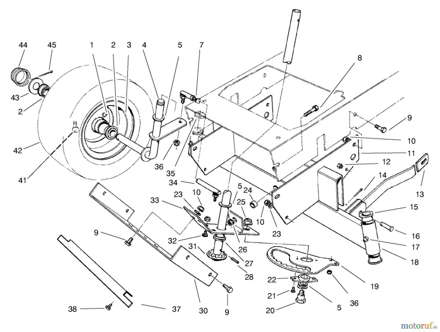 Toro Neu Mowers, Rear-Engine Rider 70082 (12-32) - Toro 12-32 Rear Engine Rider, 1998 (8900001-8999999) FRONT AXLE ASSEMBLY
