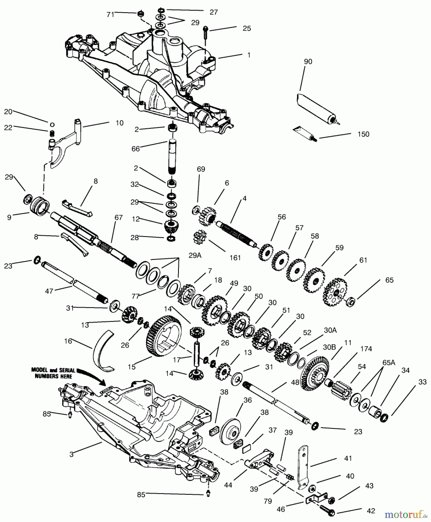Toro Neu Mowers, Rear-Engine Rider 70089 (12-32) - Toro 12-32 Rear Engine Rider, 2001 (210000001-210999999) PEERLESS TRANSAXLE MODEL NO. 915-019