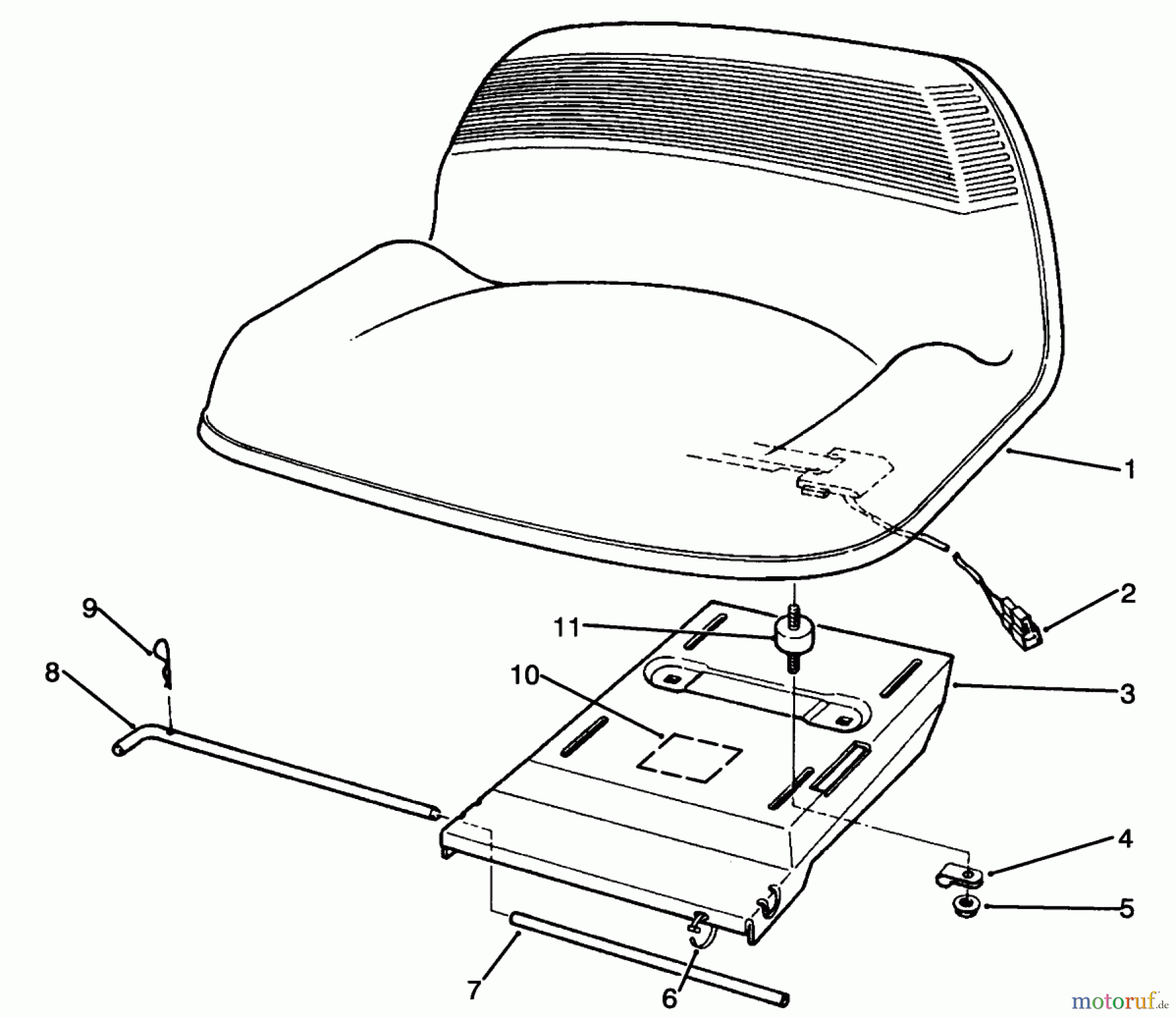 Toro Neu Mowers, Rear-Engine Rider 70100 (10-32) - Toro 10-32 Recycler Rider, 1994 (49000001-49999999) SEAT ASSEMBLY
