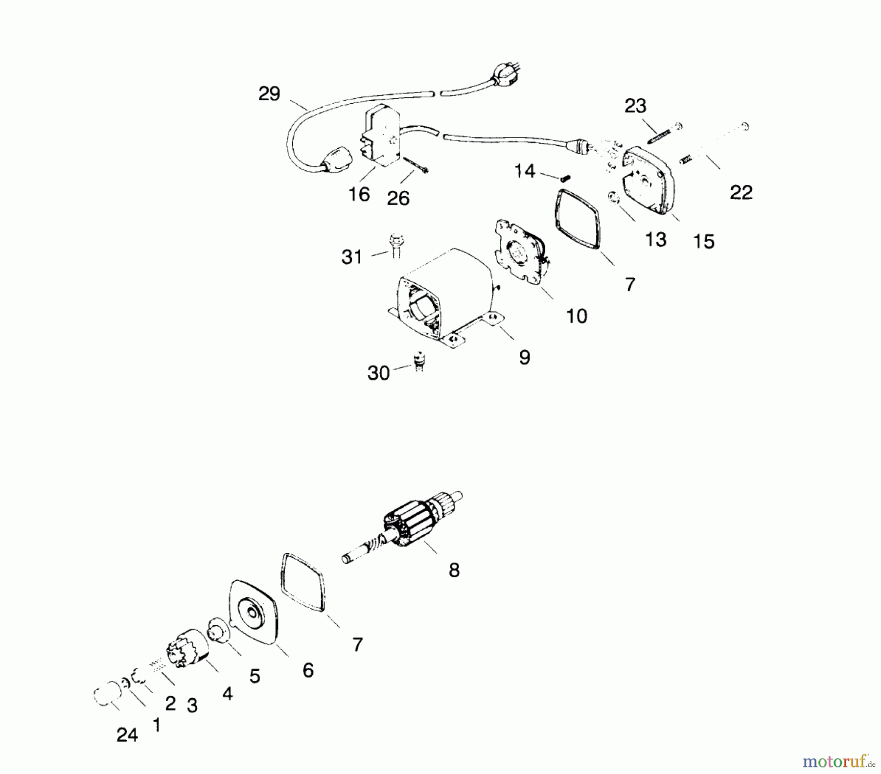 Toro Neu Accessories, Snow 37-4810 - Toro Electric Start Kit MOTOR ASSEMBLY