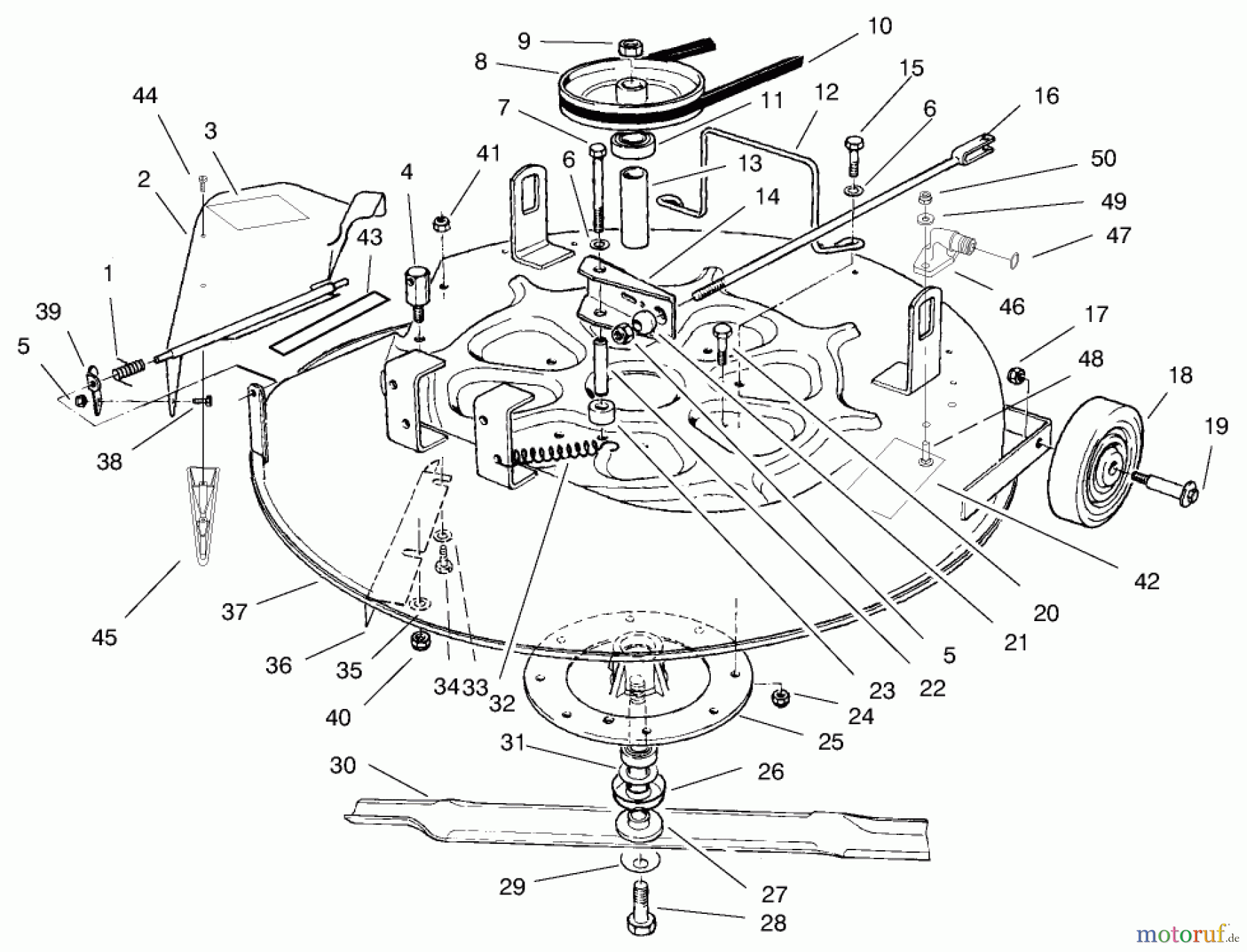 Toro Neu Mowers, Rear-Engine Rider 70122 (8-25) - Toro 8-25 Rear Engine Rider, 2000 (200000001-200999999) CUTTING UNIT ASSEMBLY