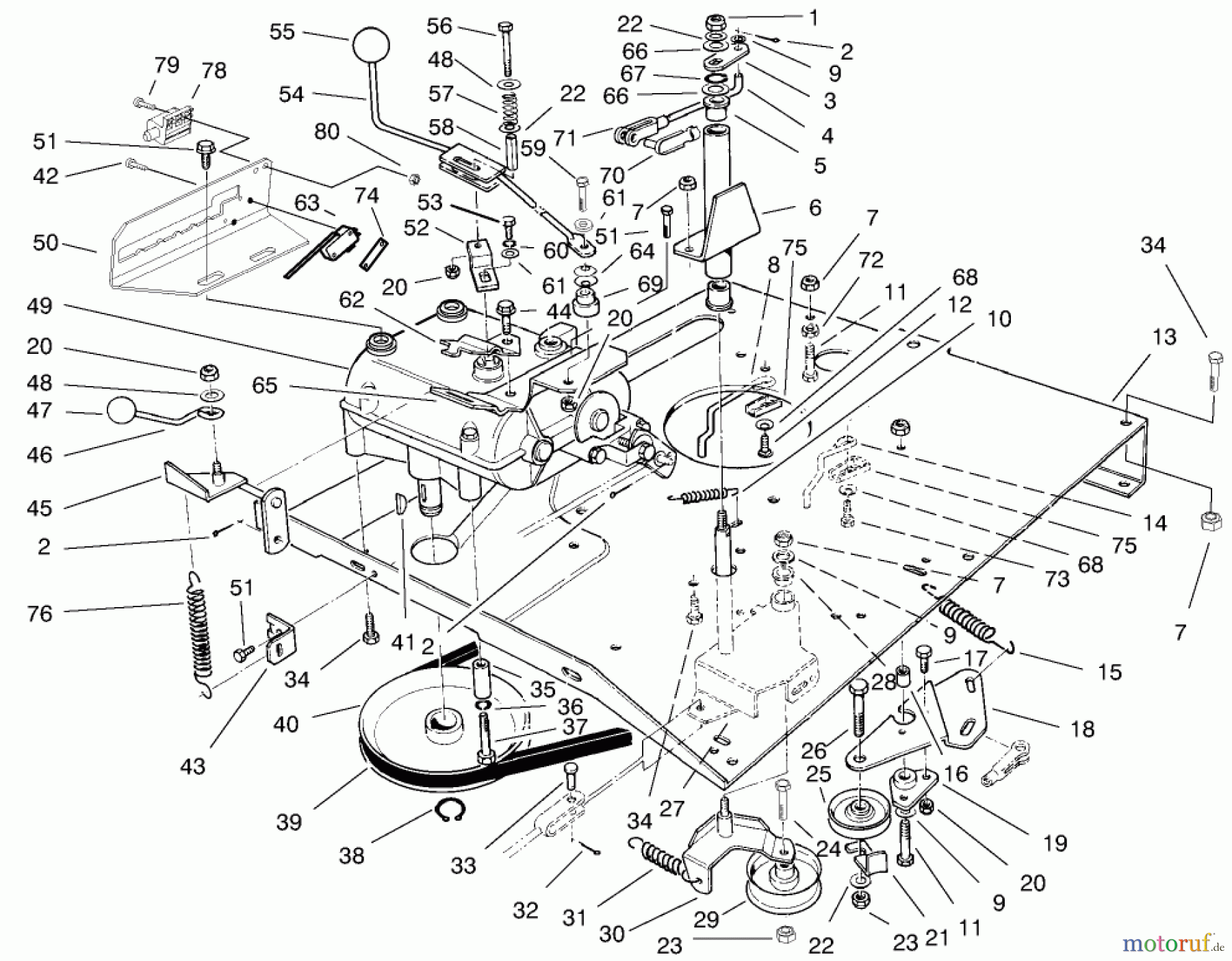 Toro Neu Mowers, Rear-Engine Rider 70122 (8-25) - Toro 8-25 Rear Engine Rider, 2001 (210000001-210999999) TRANSMISSION & LINKAGE ASSEMBLY
