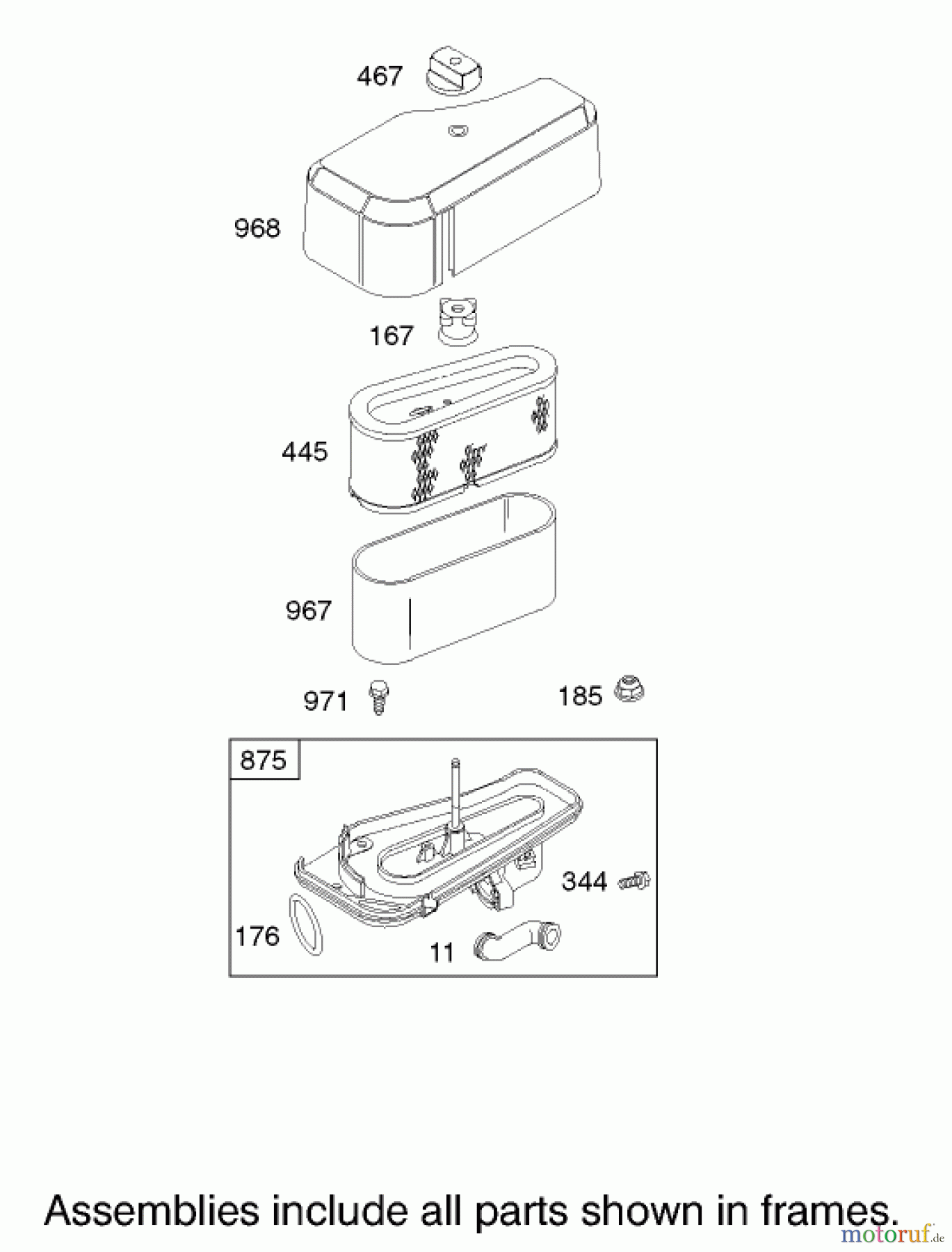  Toro Neu Mowers, Rear-Engine Rider 70125 (13-32G) - Toro 13-32G Rear Engine Rider, 2002 (220000001-220999999) AIR CLEANER ASSEMBLY ENGINE BRIGGS AND STRATTON MODEL 28M707-1127-E1