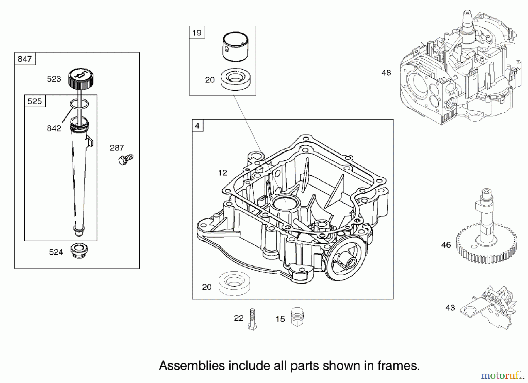  Toro Neu Mowers, Rear-Engine Rider 70125 (13-32G) - Toro 13-32G Rear Engine Rider, 2002 (220000001-220999999) CRANKCASE ASSEMBLY ENGINE BRIGGS AND STRATTON MODEL 28M707-1127-E1