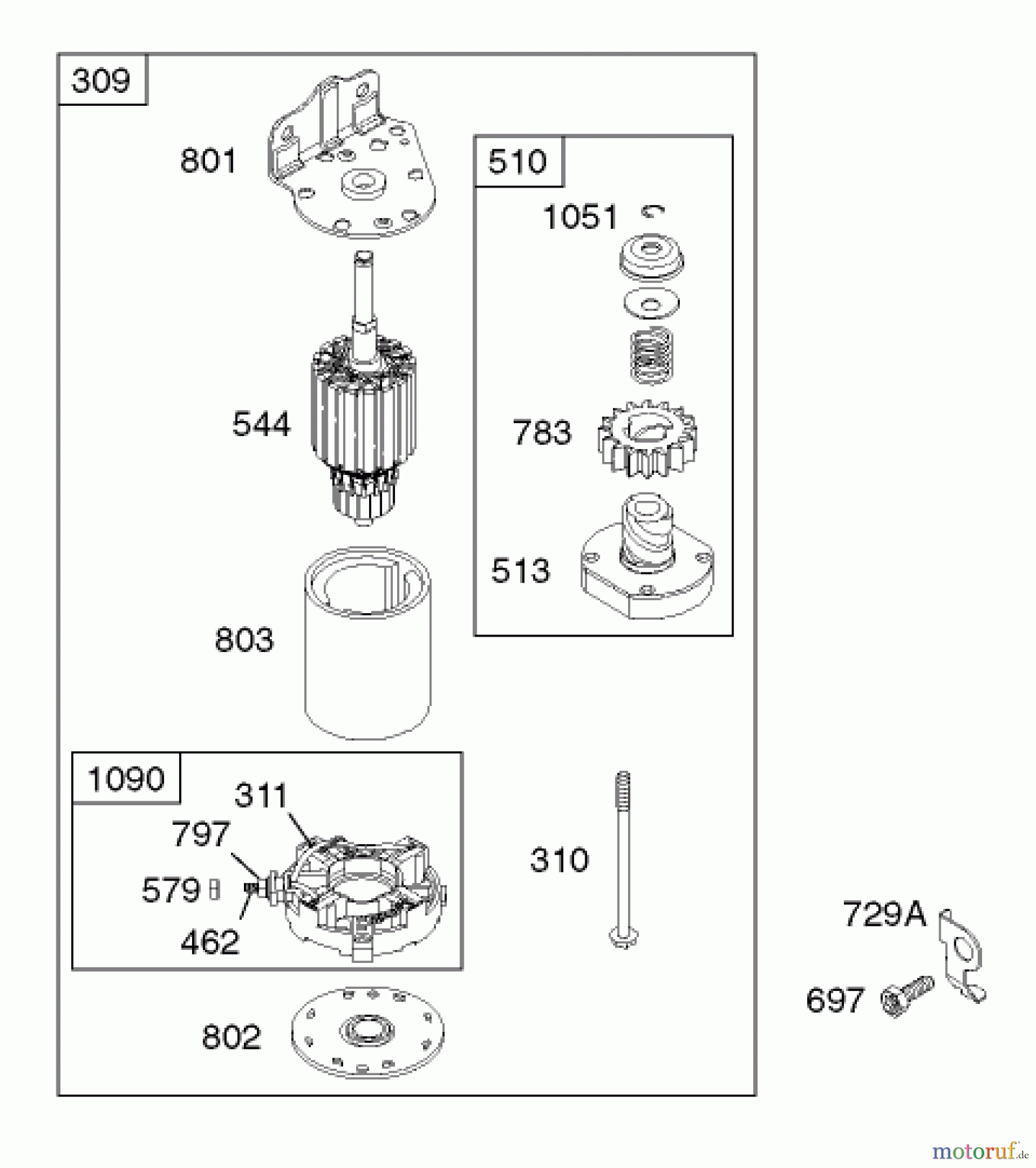  Toro Neu Mowers, Rear-Engine Rider 70125 (13-32G) - Toro 13-32G Rear Engine Rider, 2002 (220000001-220999999) STARTER ASSEMBLY ENGINE BRIGGS AND STRATTON MODEL 28M707-1127-E1