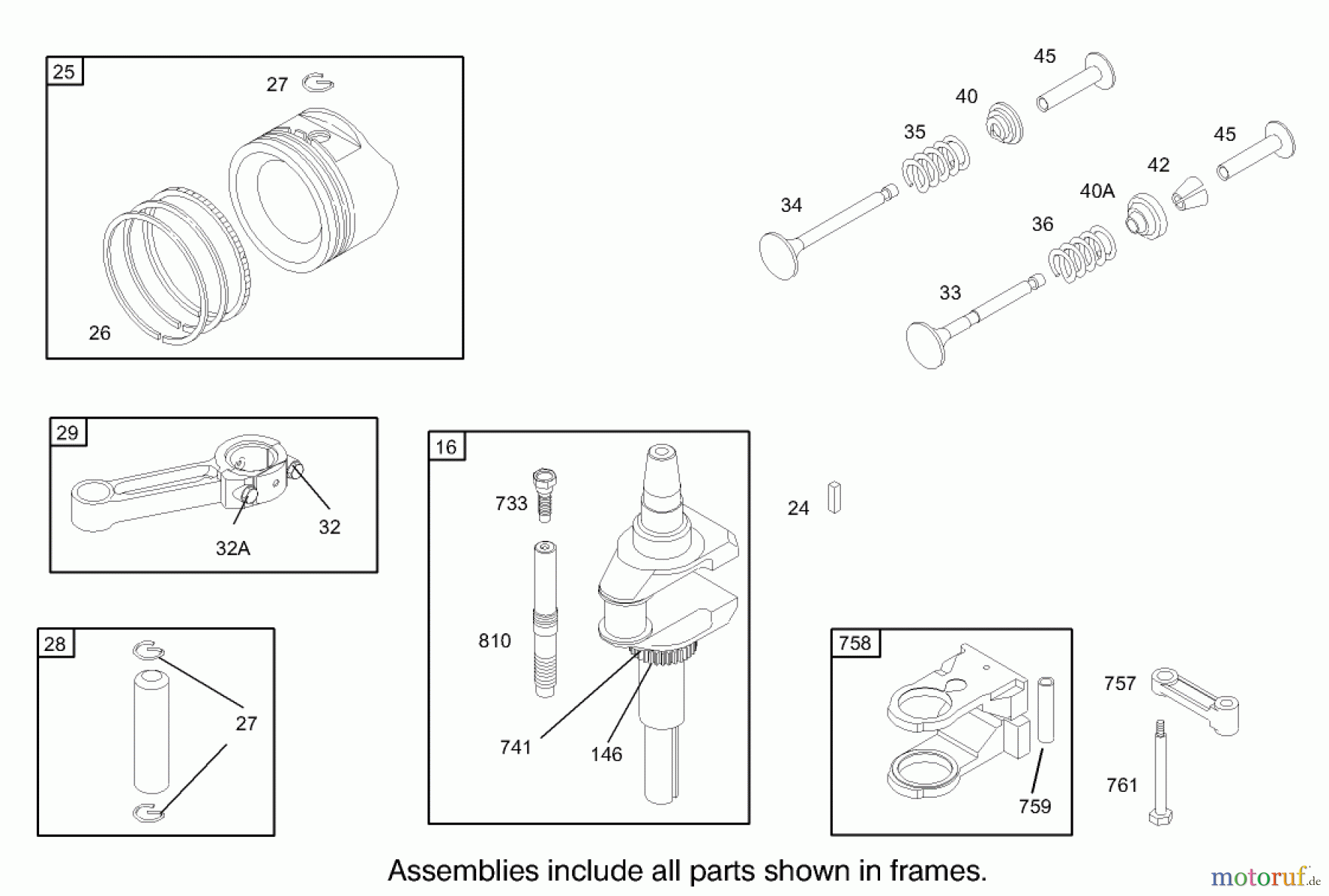 Toro Neu Mowers, Rear-Engine Rider 70125 (13-32G) - Toro 13-32G Rear Engine Rider, 2003 (230000001-230999999) CRANKSHAFT ASSEMBLY ENGINE BRIGGS AND STRATTON MODEL 28M707-1127-E1