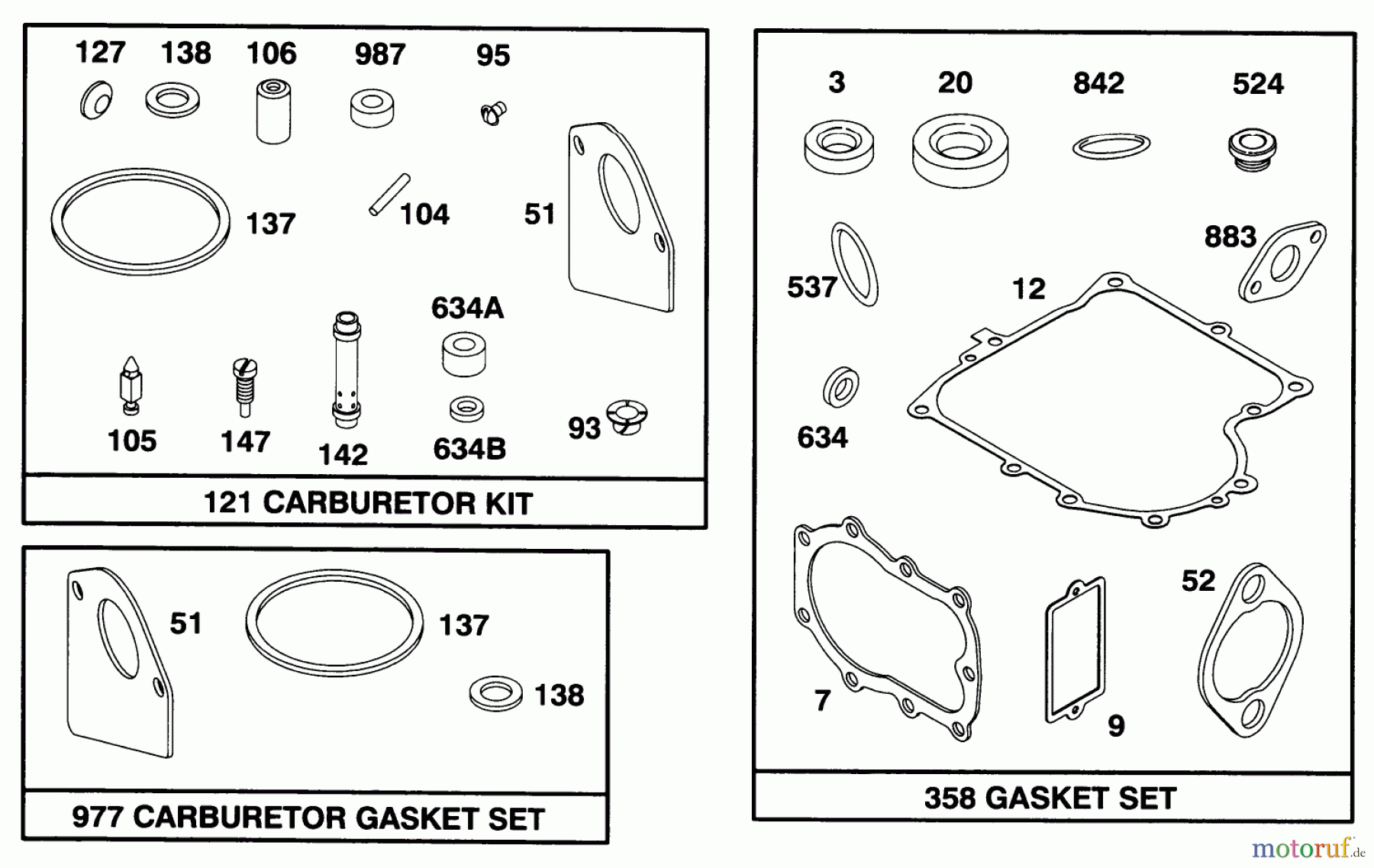 Toro Neu Mowers, Rear-Engine Rider 70131 (13-32) - Toro 13-32 Rear Engine Rider, 1997 (7900001-7999999) ENGINE BRIGGS & STRATTON MODEL 28M707-0127-01 #9