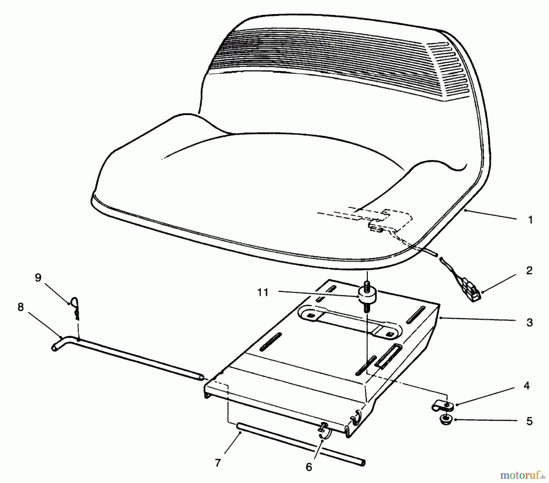  Toro Neu Mowers, Rear-Engine Rider 70131 (13-32) - Toro 13-32 Rear Engine Rider, 1997 (7900001-7999999) SEAT ASSEMBLY