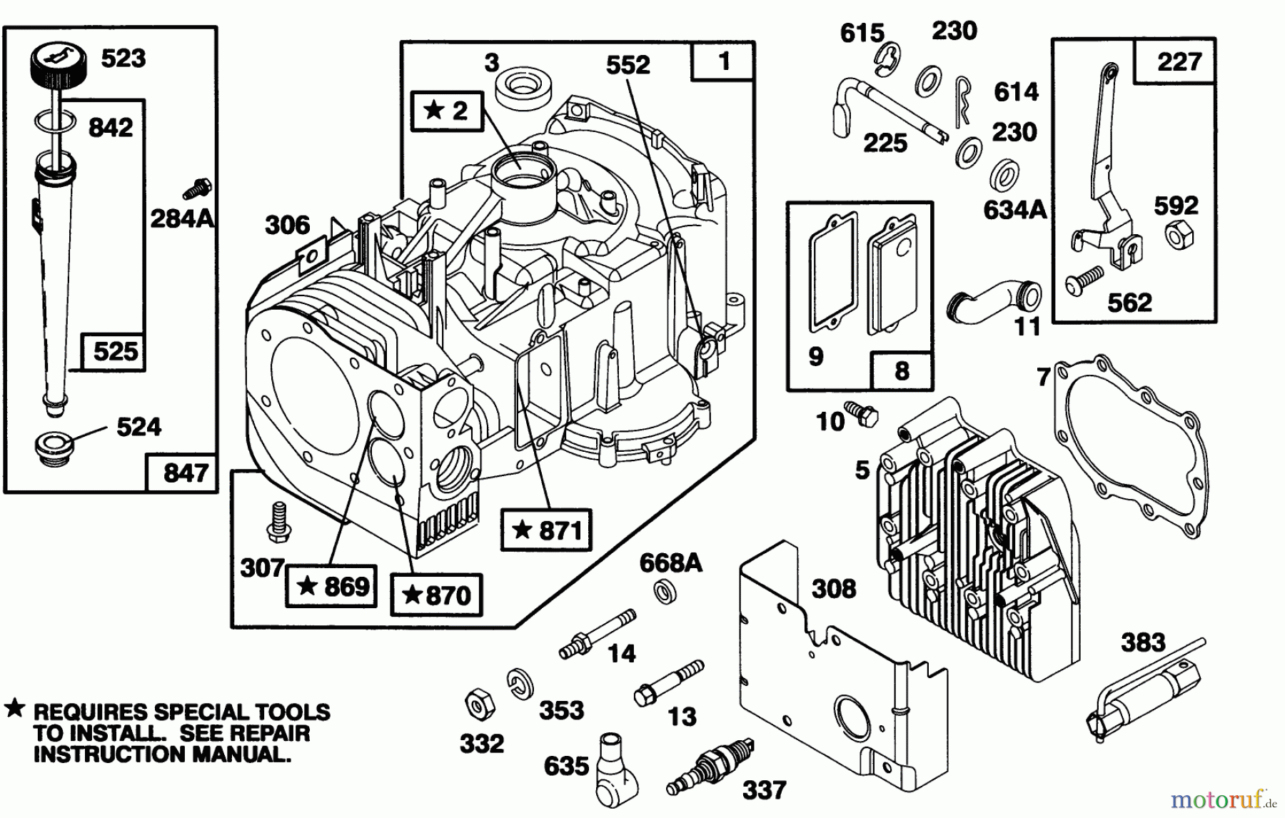 Toro Neu Mowers, Rear-Engine Rider 70141 (12-32) - Toro 12-32 Rear Engine Rider, 1995 (59000001-59999999) ENGINE BRIGGS & STRATTON MODEL 283707-0160-01 #1