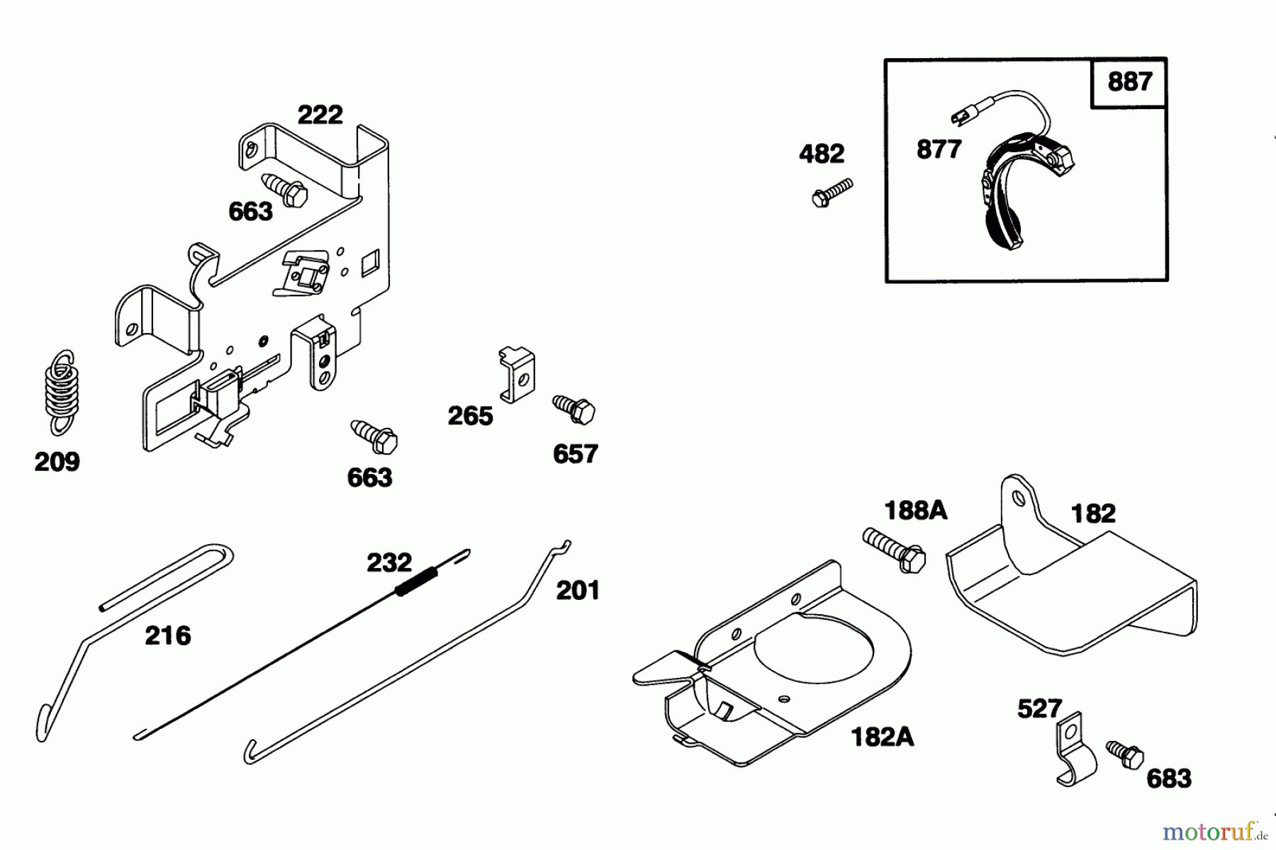 Toro Neu Mowers, Rear-Engine Rider 70141 (12-32) - Toro 12-32 Rear Engine Rider, 1995 (59000001-59999999) ENGINE BRIGGS & STRATTON MODEL 283707-0160-01 #5