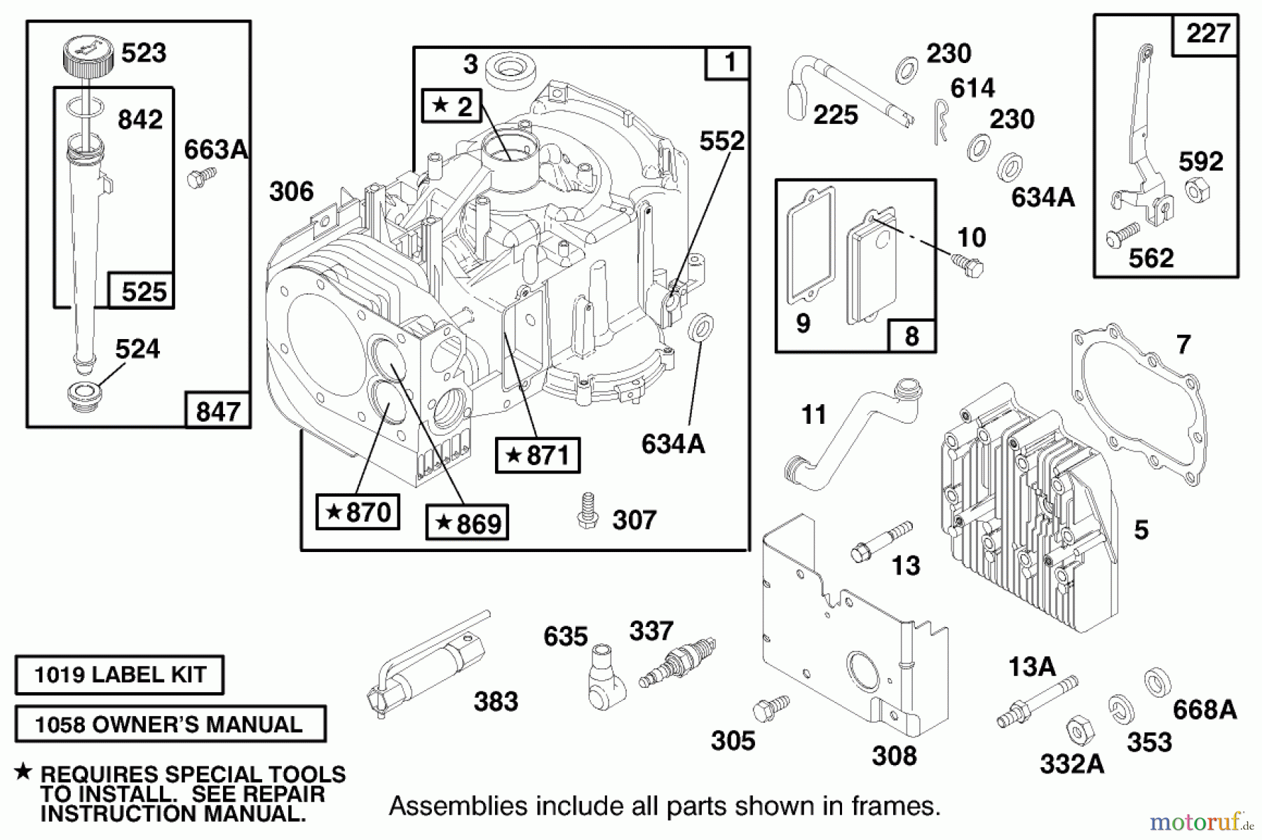 Toro Neu Mowers, Rear-Engine Rider 70142 (13-32) - Toro 13-32 Rear Engine Rider, 1996 (69000001-69999999) ENGINE BRIGGS & STRATTON MODEL 28D707-0124-01 #1