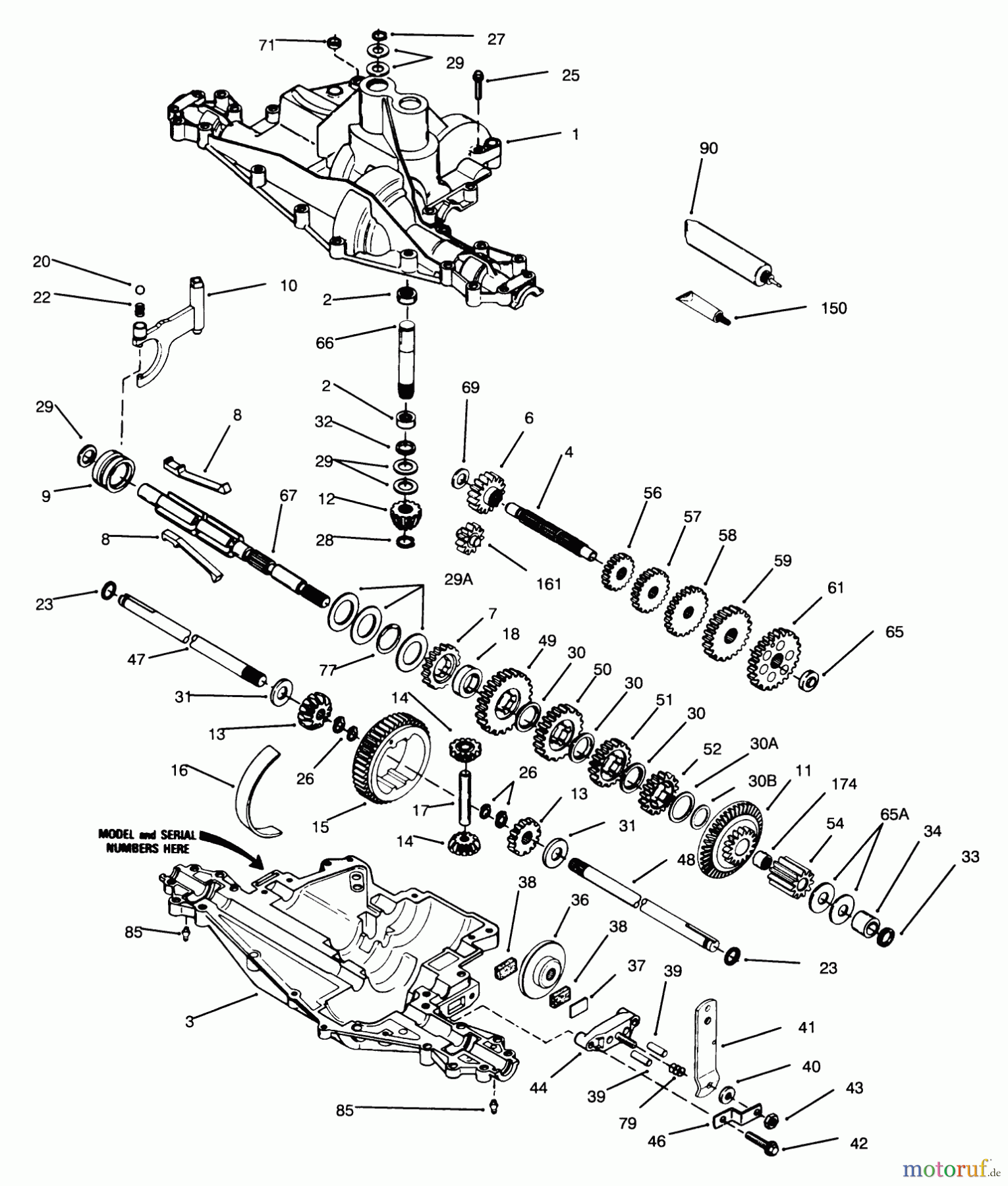 Toro Neu Mowers, Rear-Engine Rider 70142 (12-32) - Toro 12-32 Rear Engine Rider, 1995 (59000001-59999999) PEERLESS TRANSAXLE MODEL NO. 915-019