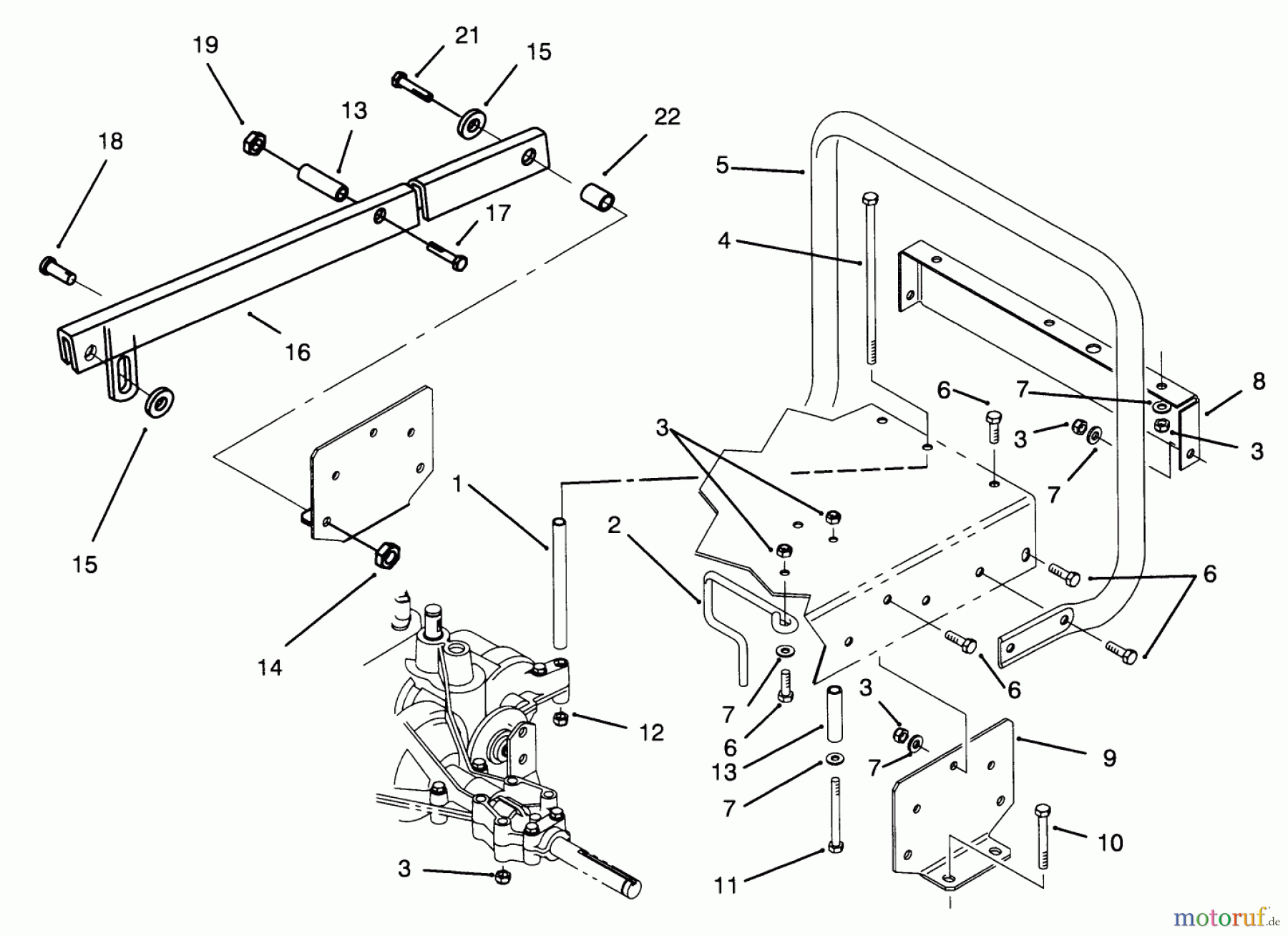 Toro Neu Mowers, Rear-Engine Rider 70142 (12-32) - Toro 12-32 Rear Engine Rider, 1995 (59000001-59999999) STAND BAR ASSEMBLY