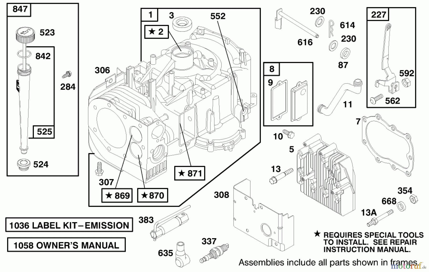 Toro Neu Mowers, Rear-Engine Rider 70171 (12-32) - Toro 12-32 Rear Engine Rider, 1999 (9900001-9999999) ENGINE BRIGGS & STRATTON MODEL 28M707-1182-E1 #1