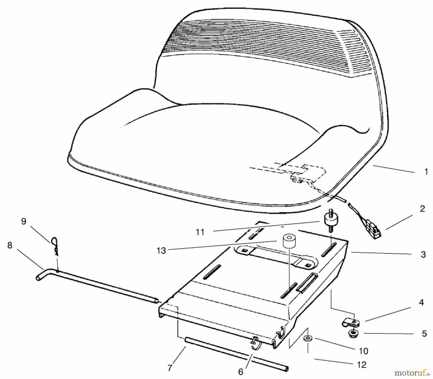 Toro Neu Mowers, Rear-Engine Rider 70171 (12-32) - Toro 12-32 Rear Engine Rider, 2000 (200000001-200999999) SEAT ASSEMBLY