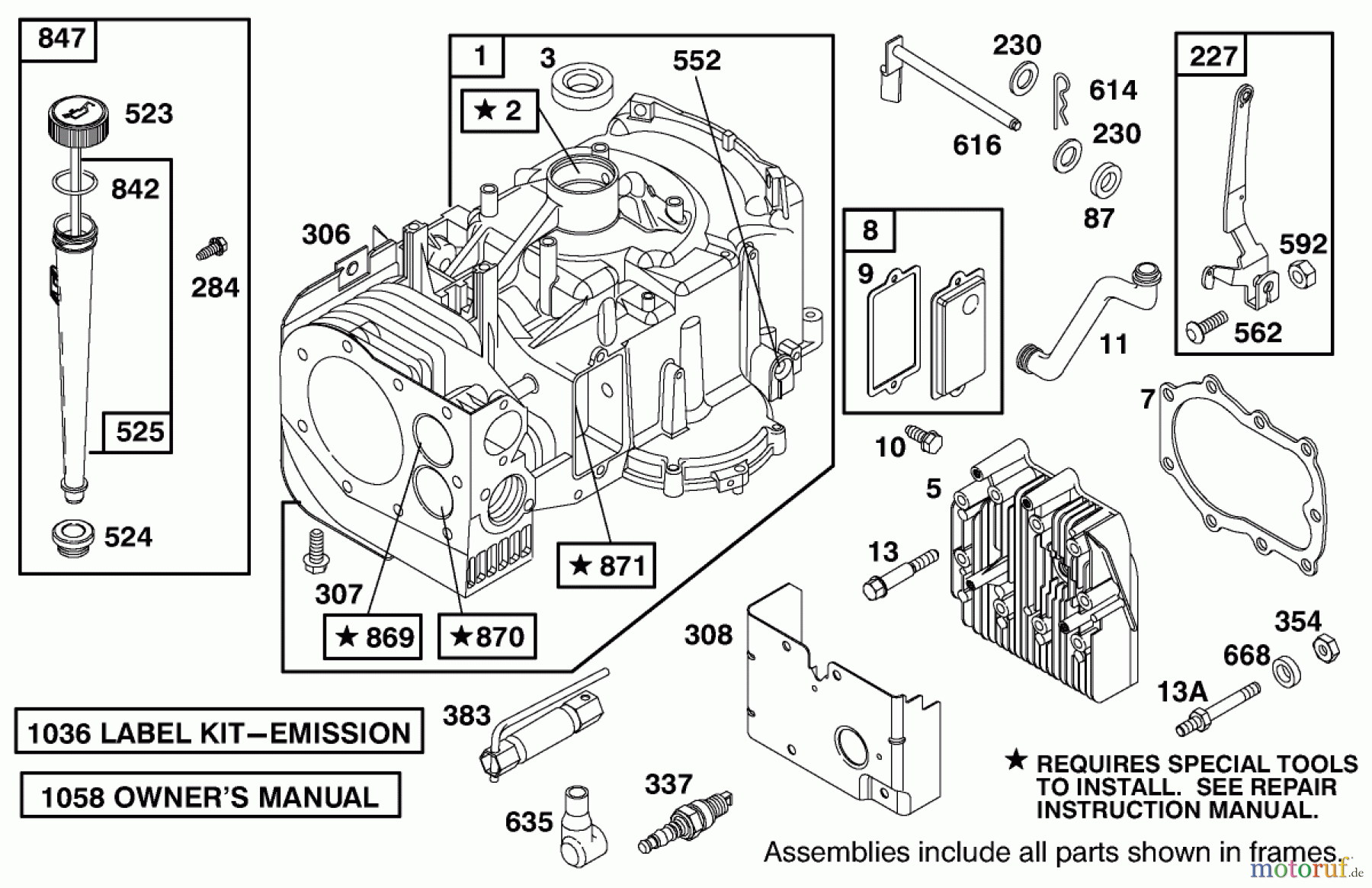 Toro Neu Mowers, Rear-Engine Rider 70171 (12-32) - Toro 12-32 Rear Engine Rider, 2001 (210000001-210999999) ENGINE BRIGGS & STRATTON MODEL 28M707-1182-E1 #1