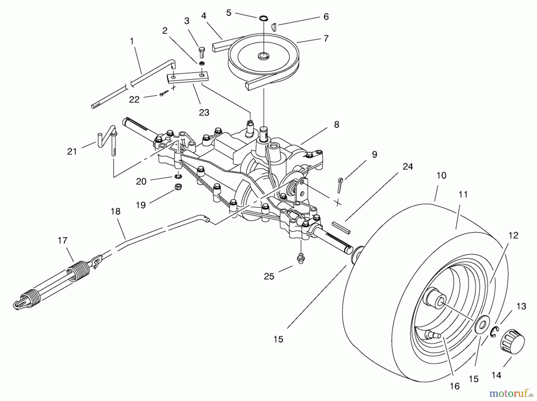 Toro Neu Mowers, Rear-Engine Rider 70171 (12-32) - Toro 12-32 Rear Engine Rider, 2001 (210000001-210999999) REAR AXLE ASSEMBLY
