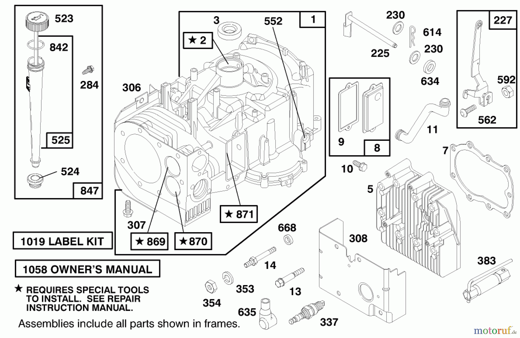  Toro Neu Mowers, Rear-Engine Rider 70183 (13-32) - Toro 13-32 Rear Engine Rider, 1996 (6900001-6999999) ENGINE BRIGGS & STRATTON MODEL 28M707-0127-01 #1