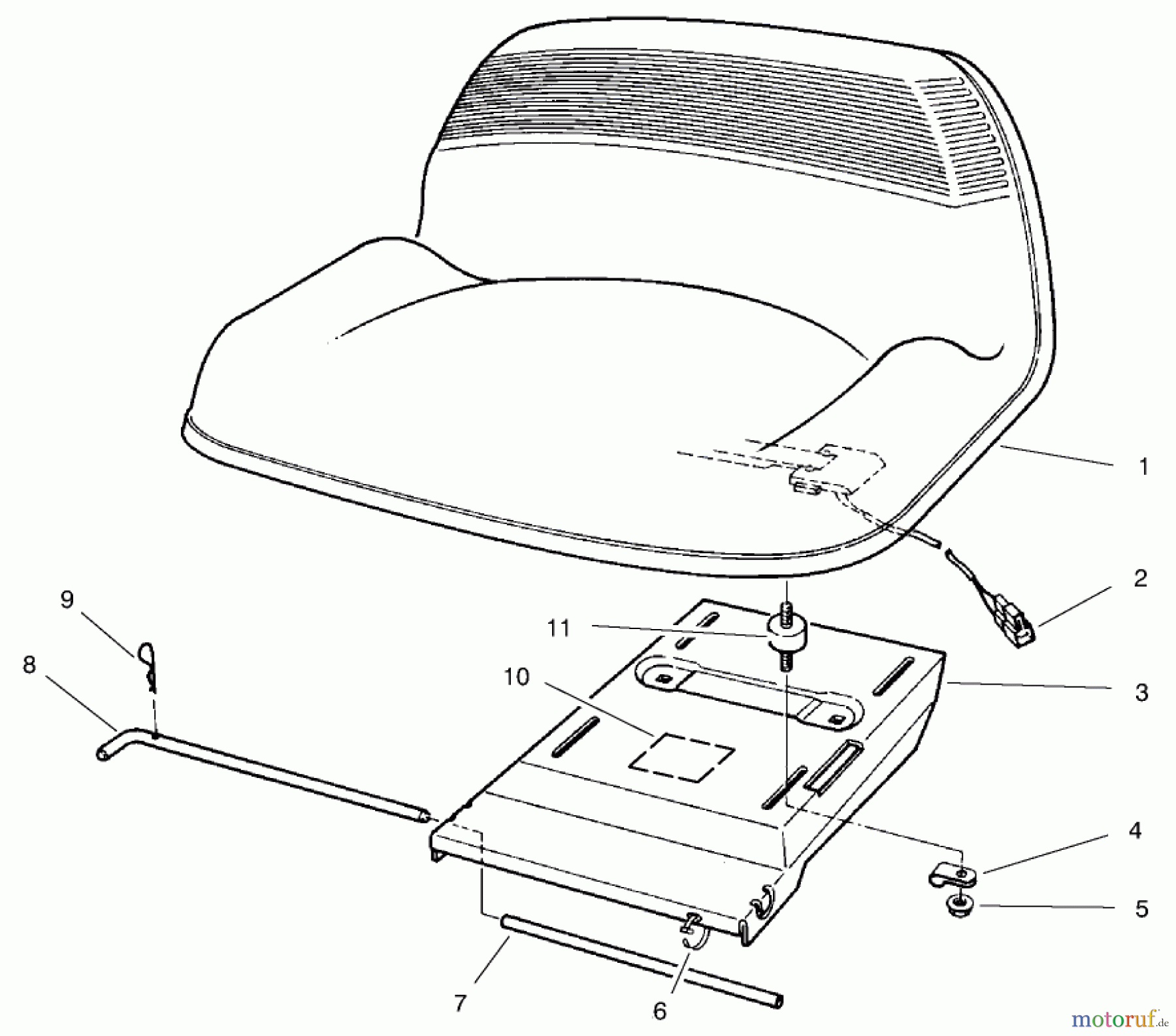  Toro Neu Mowers, Rear-Engine Rider 70183 (13-32) - Toro 13-32 Rear Engine Rider, 1997 (7900001-7999999) SEAT ASSEMBLY