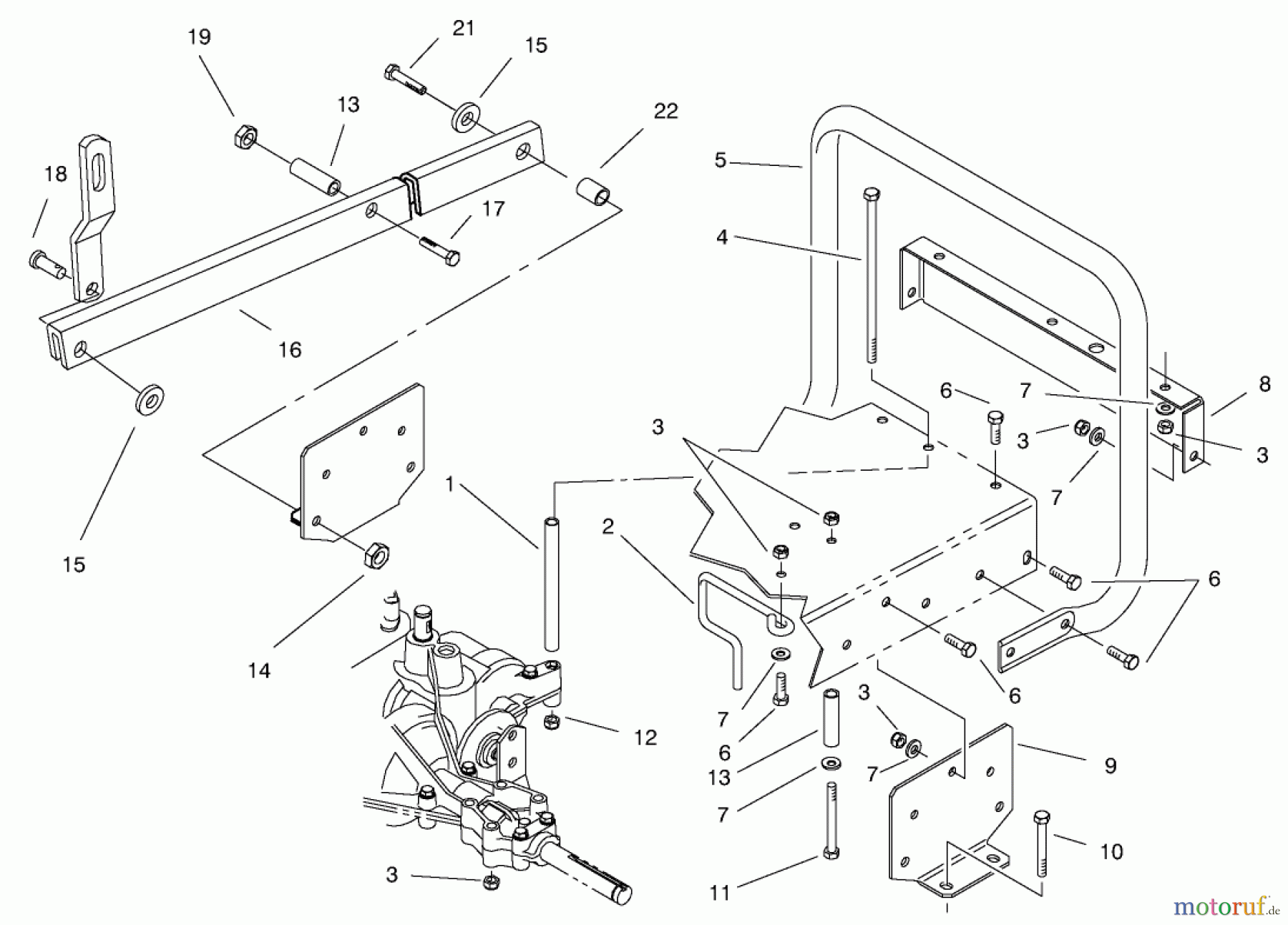  Toro Neu Mowers, Rear-Engine Rider 70183 (13-32) - Toro 13-32 Rear Engine Rider, 1997 (7900001-7999999) STAND BAR ASSEMBLY