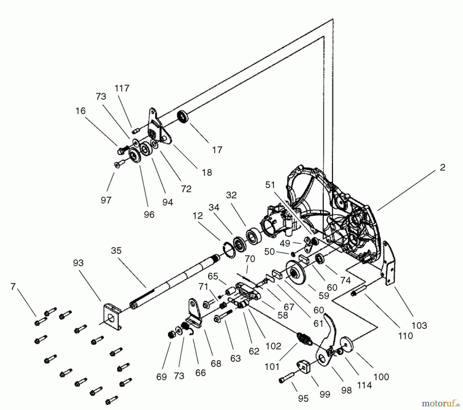 Toro Neu Mowers, Rear-Engine Rider 70184 (13-32H) - Toro 13-32H Rear Engine Rider, 2002 (220000001-220999999) TRANSAXLE-HYDRO NO. 106-1840 #1