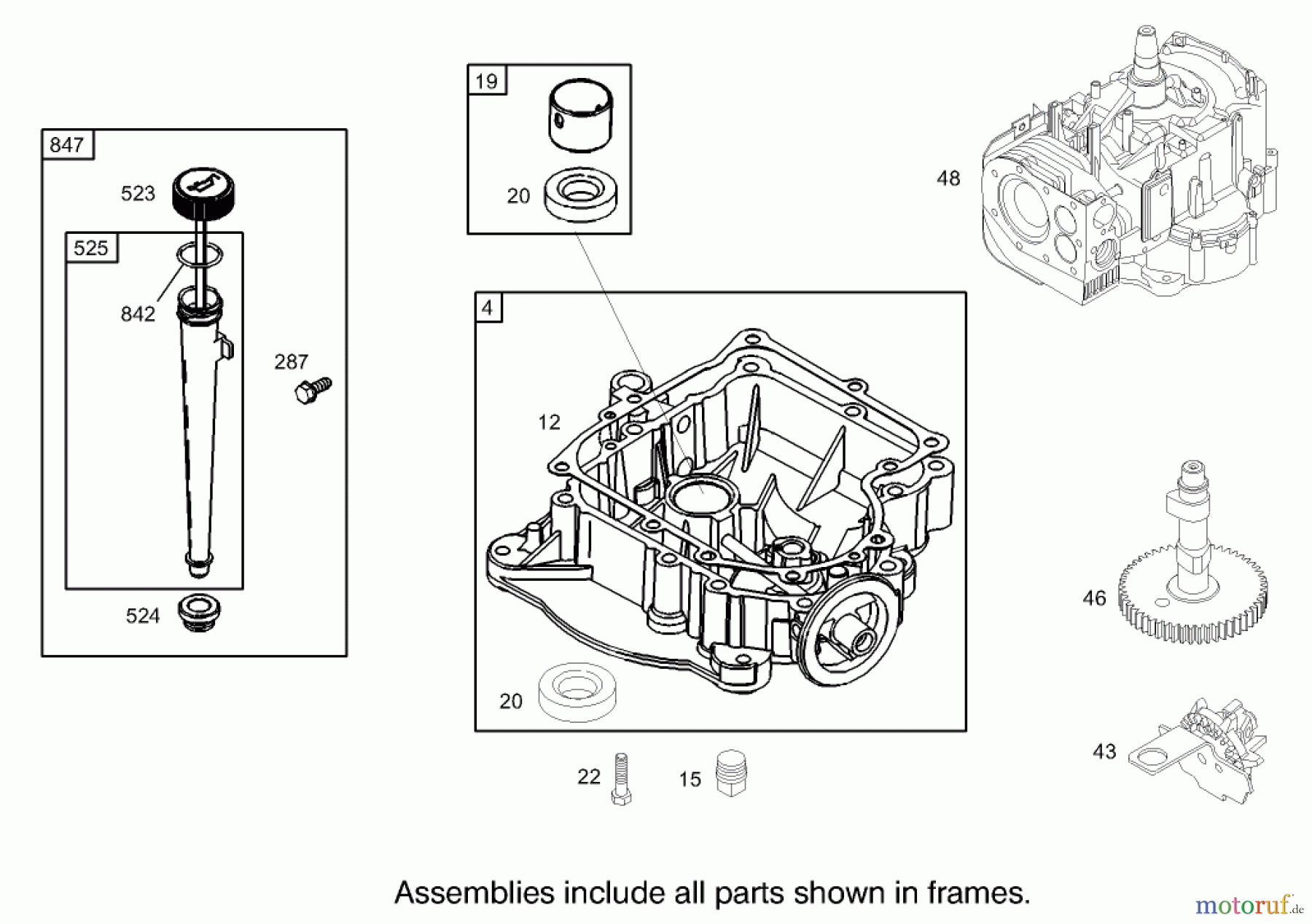 Toro Neu Mowers, Rear-Engine Rider 70184 (13-32H) - Toro 13-32H Rear-Engine Riding Mower, 2003 (230000001-230999999) CRANKCASE ASSEMBLY ENGINE BRIGGS AND STRATTON MODEL 28M707-1127-E1