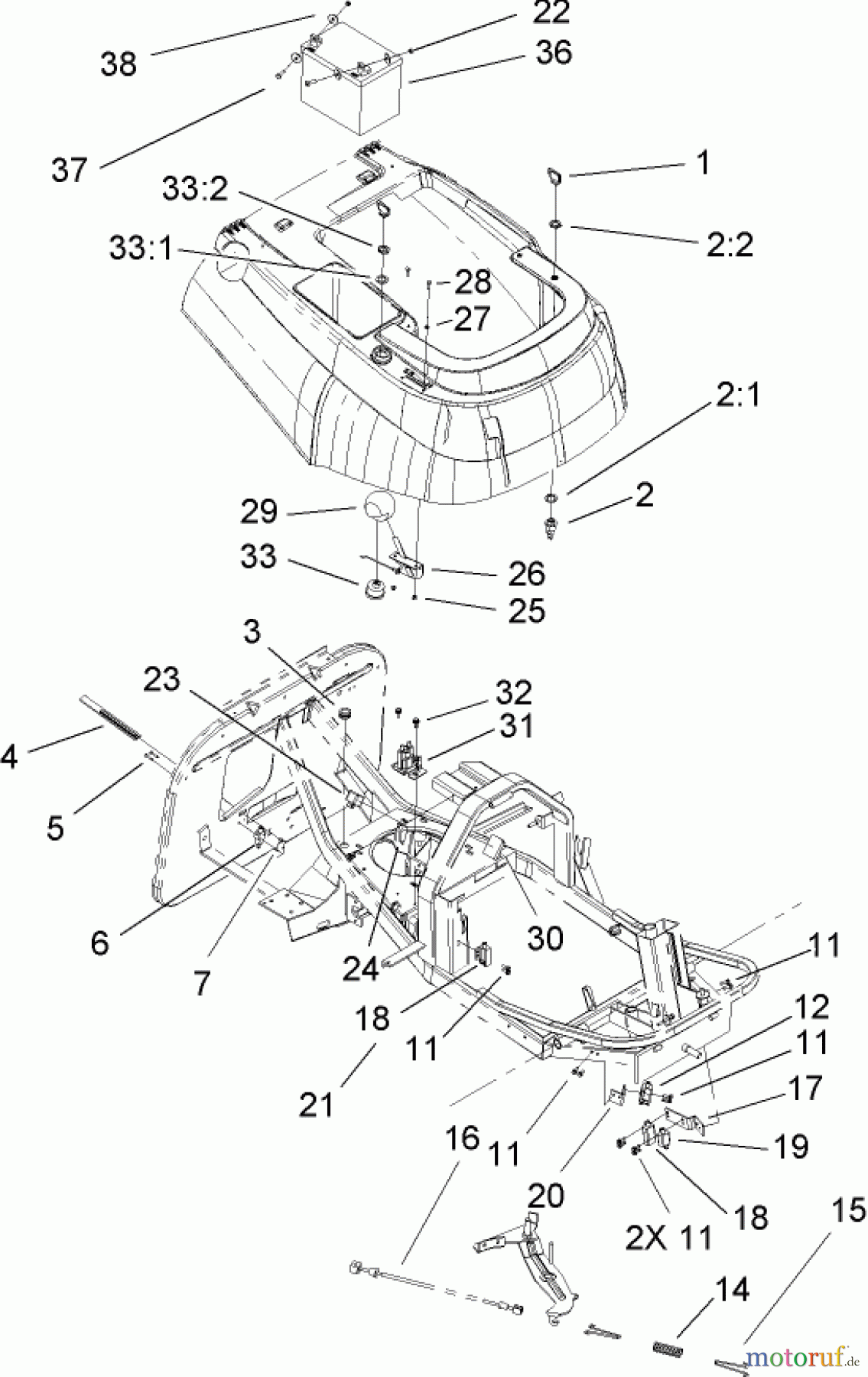 Toro Neu Mowers, Rear-Engine Rider 70186 (H132) - Toro H132 Rear-Engine Riding Mower, 2006 (260000001-260999999) ELECTRICAL COMPONENT AND CABLE ASSEMBLY