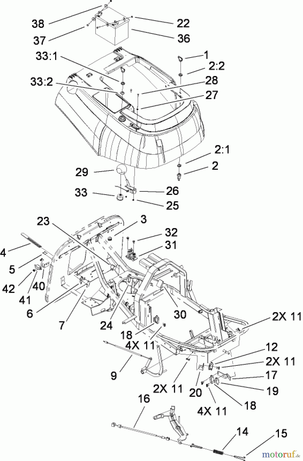Toro Neu Mowers, Rear-Engine Rider 70186 (H132) - Toro H132 Rear-Engine Riding Mower, 2008 (270805636-280899434) ELECTRICAL ASSEMBLY