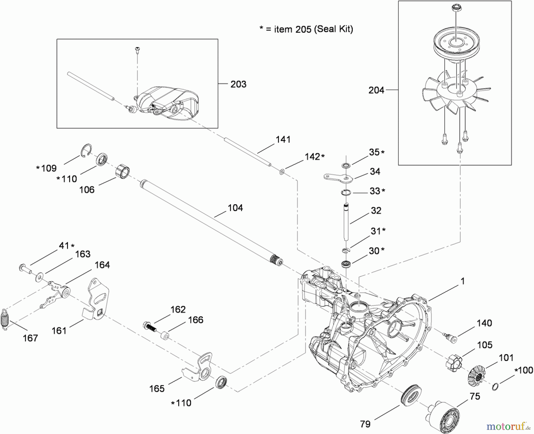 Toro Neu Mowers, Rear-Engine Rider 70186 (H132) - Toro H132 Rear-Engine Riding Mower, 2010 (310000001-310999999) MAIN HOUSING ASSEMBLY TRANSMISSION NO. 114-3192