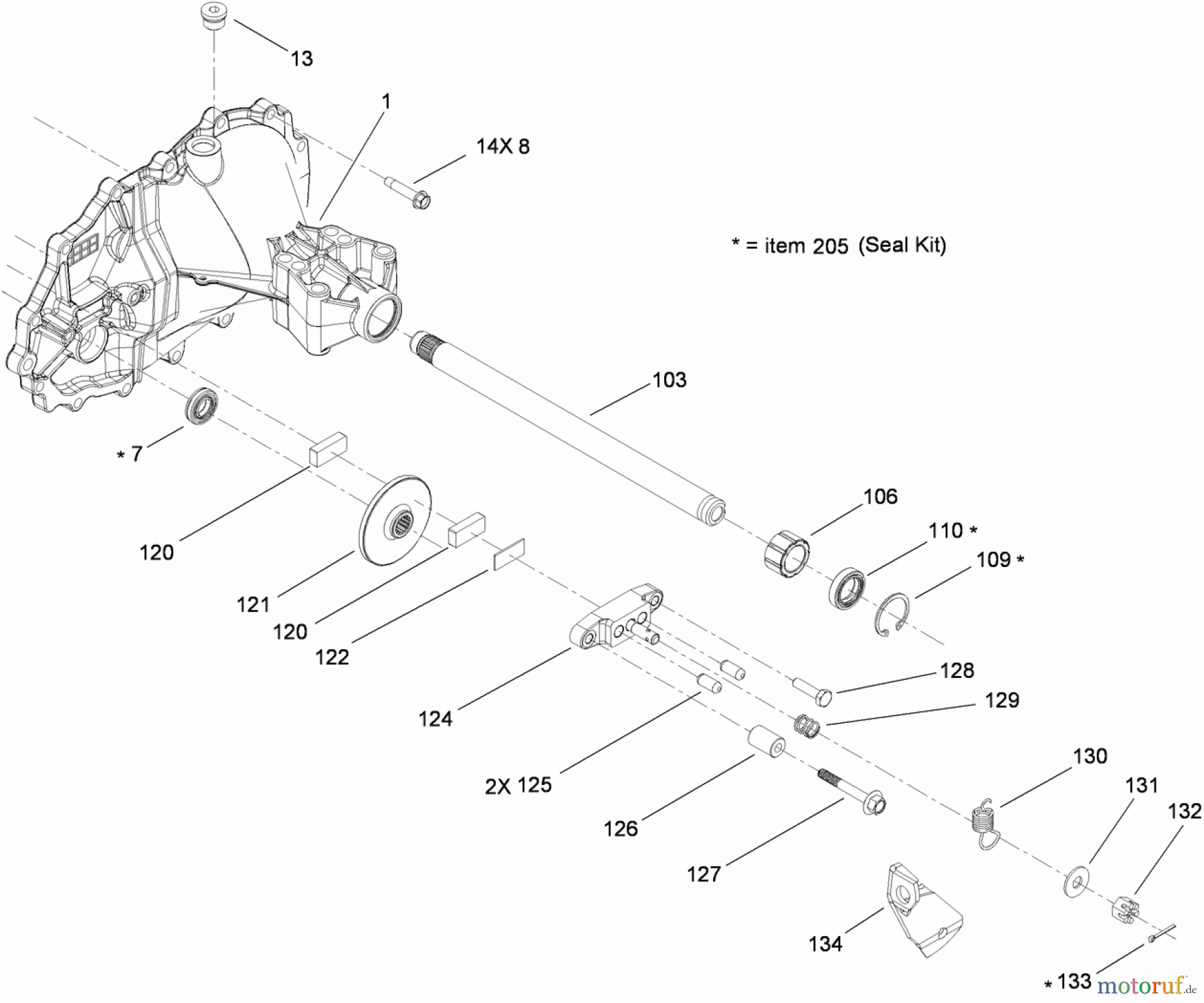  Toro Neu Mowers, Rear-Engine Rider 70186 (H132) - Toro H132 Rear-Engine Riding Mower, 2011 (311000001-311999999) SHAFT AND BRAKE ASSEMBLY TRANSMISSION NO. 114-3192