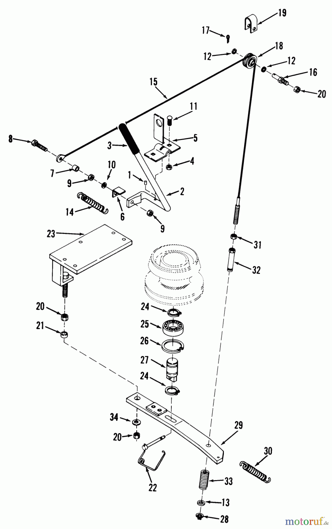 Toro Neu Mowers, Rear-Engine Rider A3-083201 (RR-832) - Toro RR-832 5-Speed Rear Engine Rider, 1982 PTO CLUTCH
