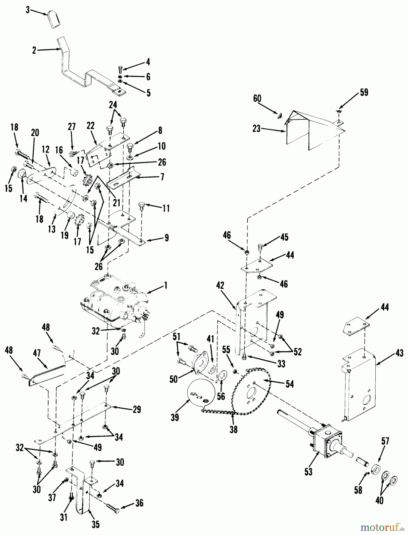 Toro Neu Mowers, Rear-Engine Rider A3-083201 (RR-832) - Toro RR-832 5-Speed Rear Engine Rider, 1982 TRANSMISSION, DIFFERENTIAL AND DRIVE SYSTEM