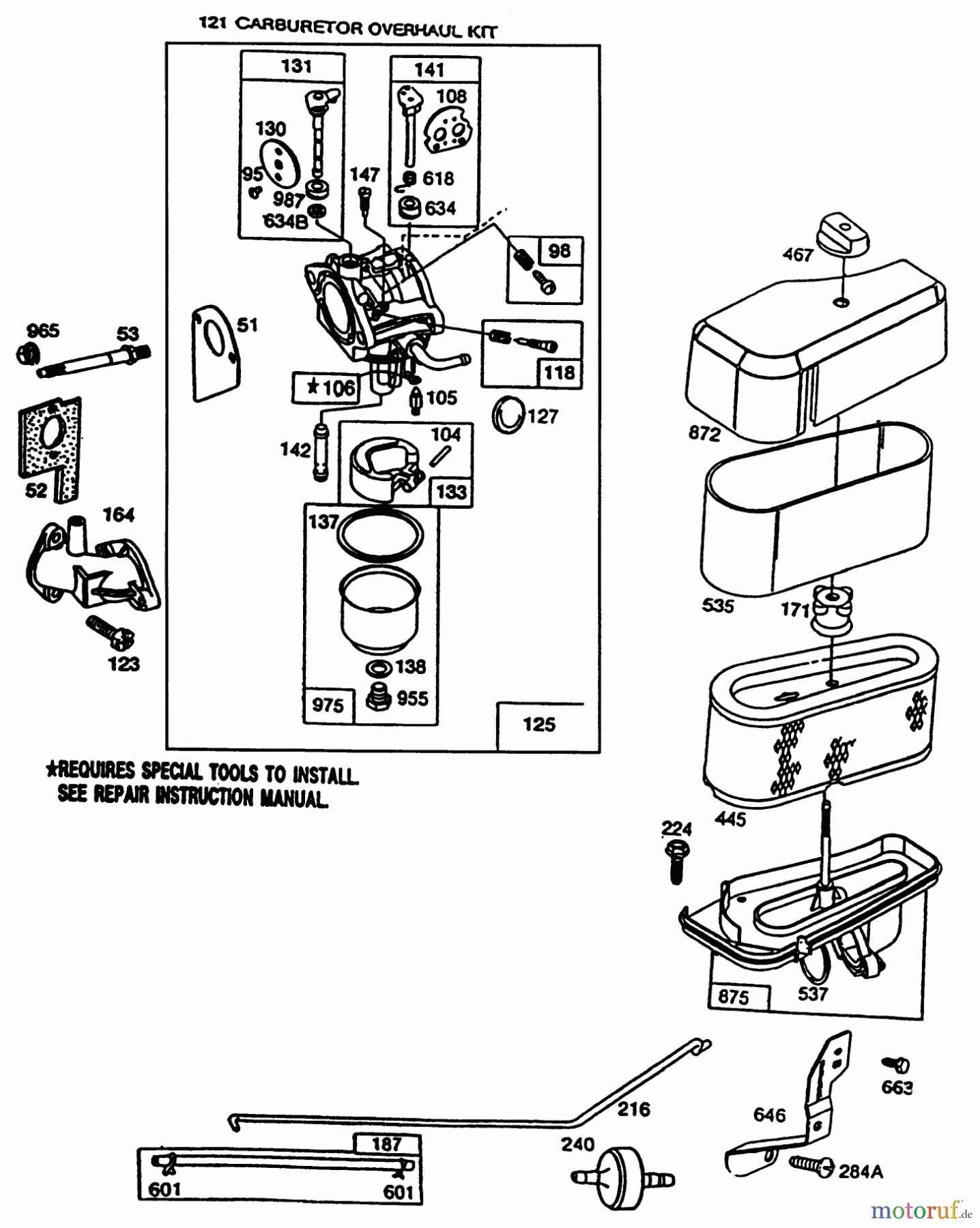 Toro Neu Mowers, Rear-Engine Rider R3-10B404 (110-4) - Toro 110-4 Rear Engine Rider, 1993 (3900001-3999999) BRIGGS & STRATTON MODEL 286707-0118-01 #2