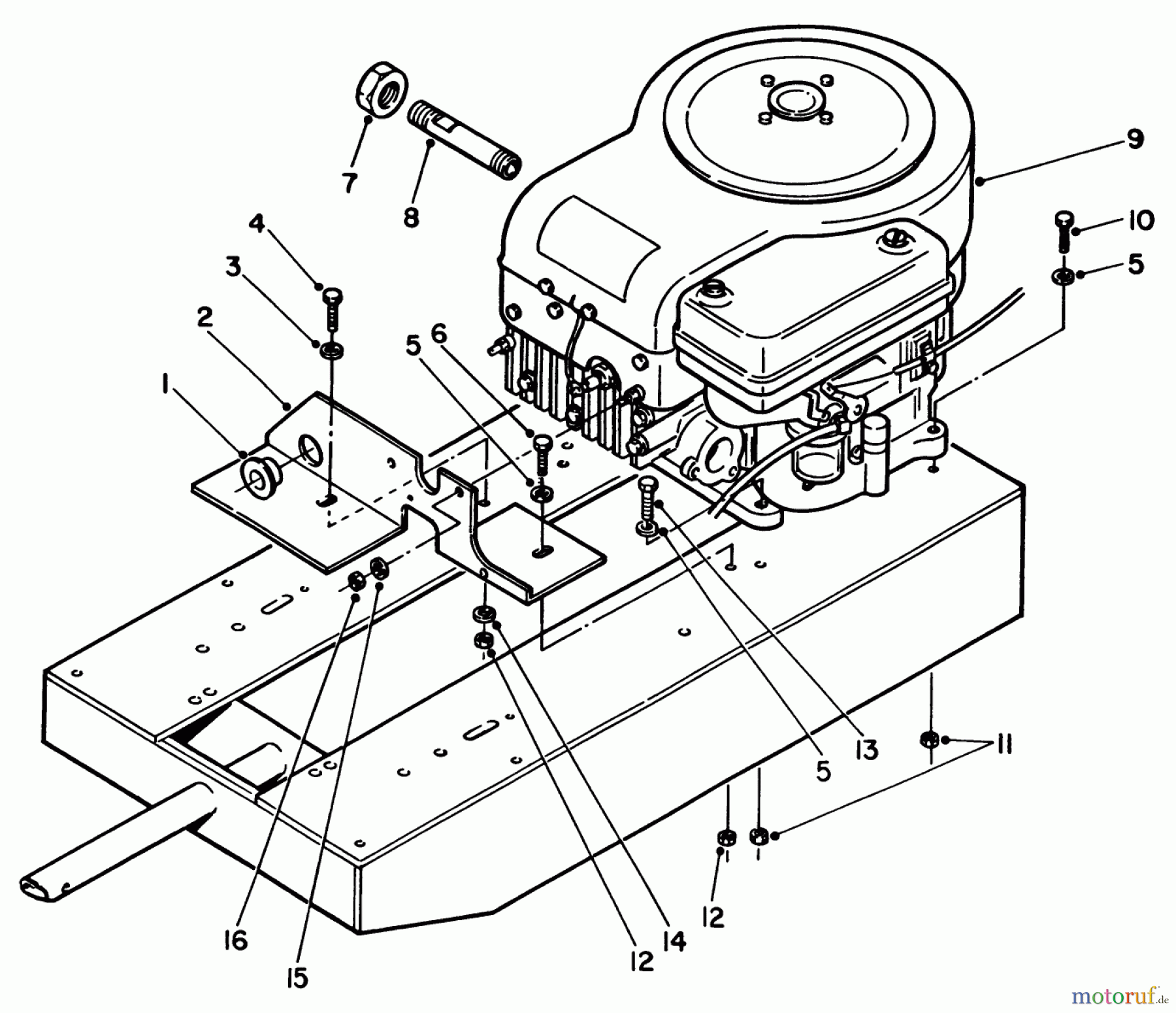 Toro Neu Mowers, Rear-Engine Rider R3-10B404 (110-4) - Toro 110-4 Rear Engine Rider, 1993 (3900001-3999999) ENGINE ASSEMBLY