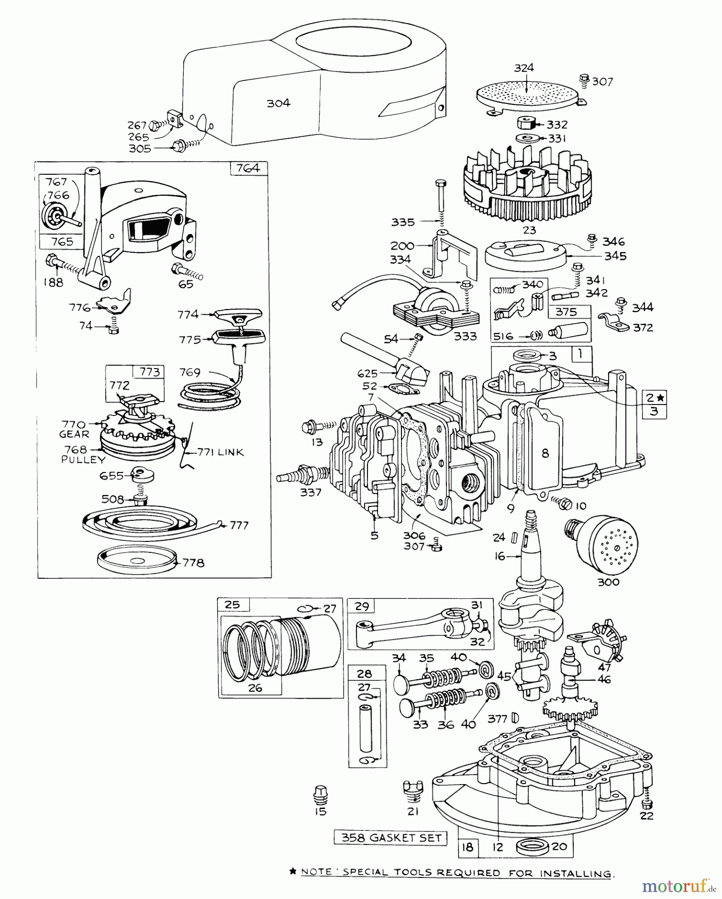 Toro Neu Mowers, Walk-Behind Seite 1 16222 - Toro Lawnmower, 1971 (1000001-1999999) ENGINE MODEL NO. 92508-0818 FOR 19