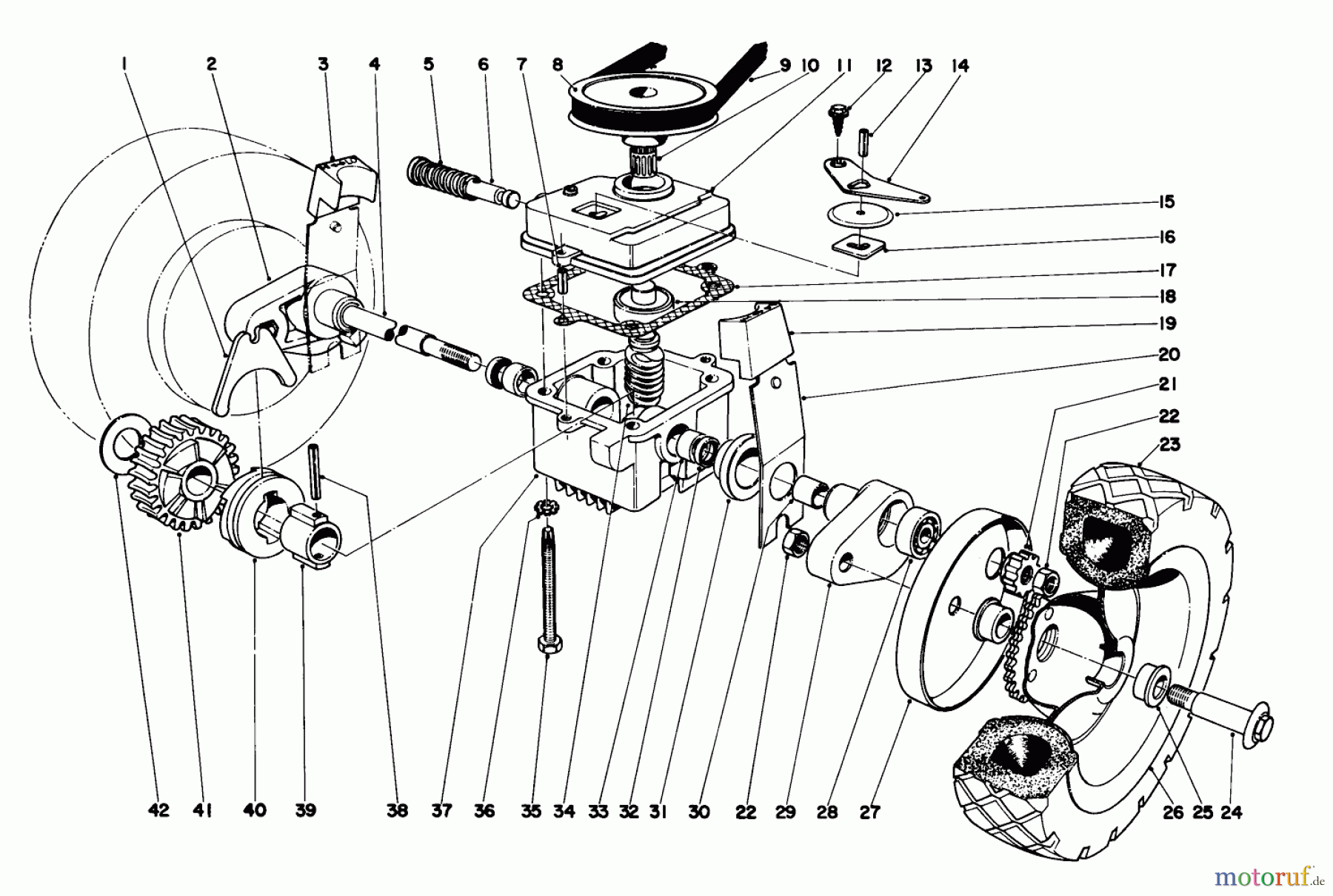 Toro Neu Mowers, Walk-Behind Seite 1 16222 - Toro Lawnmower, 1971 (1000001-1999999) GEAR CASE ASSEMBLY MODEL NO. 16222