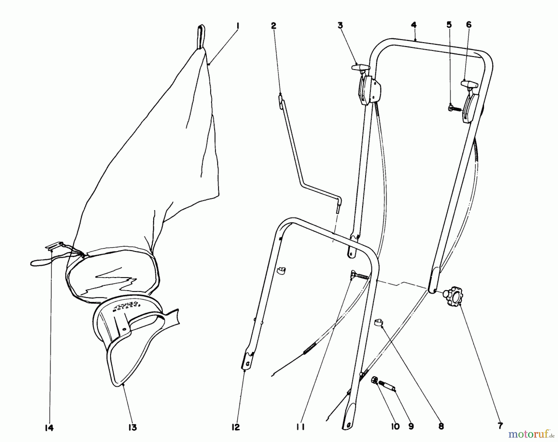 Toro Neu Mowers, Walk-Behind Seite 1 16222 - Toro Lawnmower, 1971 (1000001-1999999) HANDLE ASSEMBLY MODELS 16000, 16111 AND 16222