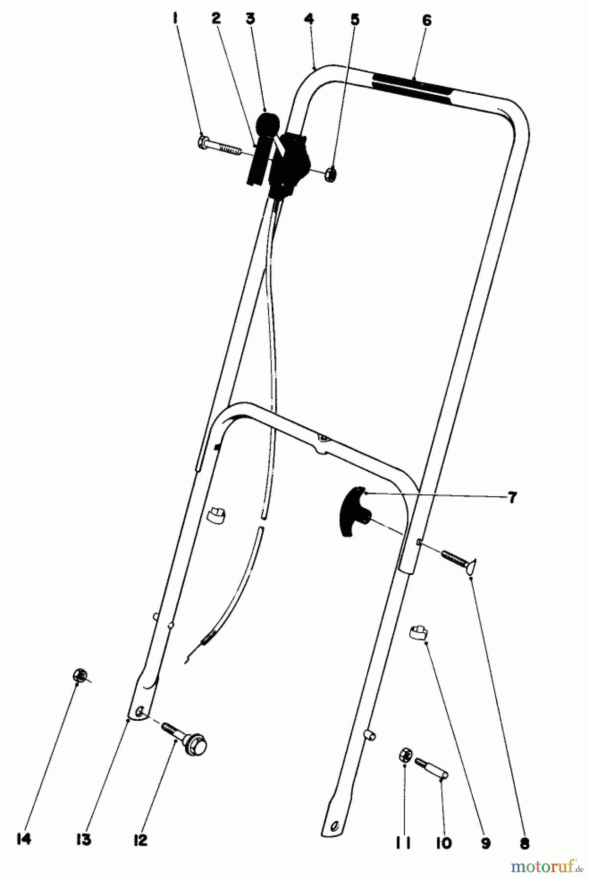 Toro Neu Mowers, Walk-Behind Seite 1 16277 - Toro Whirlwind Lawnmower, 1979 (9000001-9999999) HANDLE ASSEMBLY MODEL 16009 AND 16113