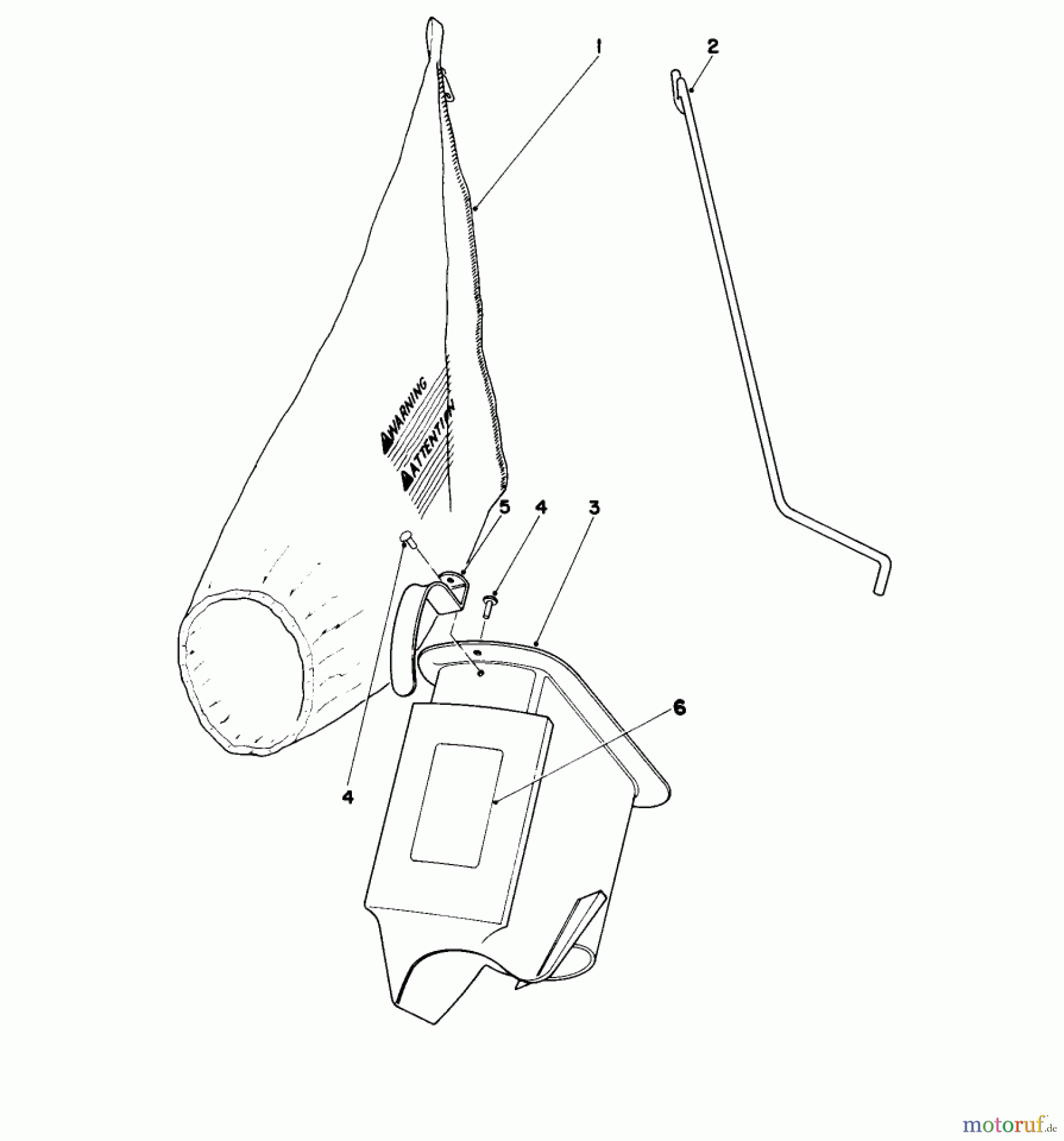 Toro Neu Mowers, Walk-Behind Seite 1 16287 - Toro Whirlwind II Lawnmower, 1979 (9000001-9999999) BAGGING KIT NO. 36-8380 (OPTIONAL)