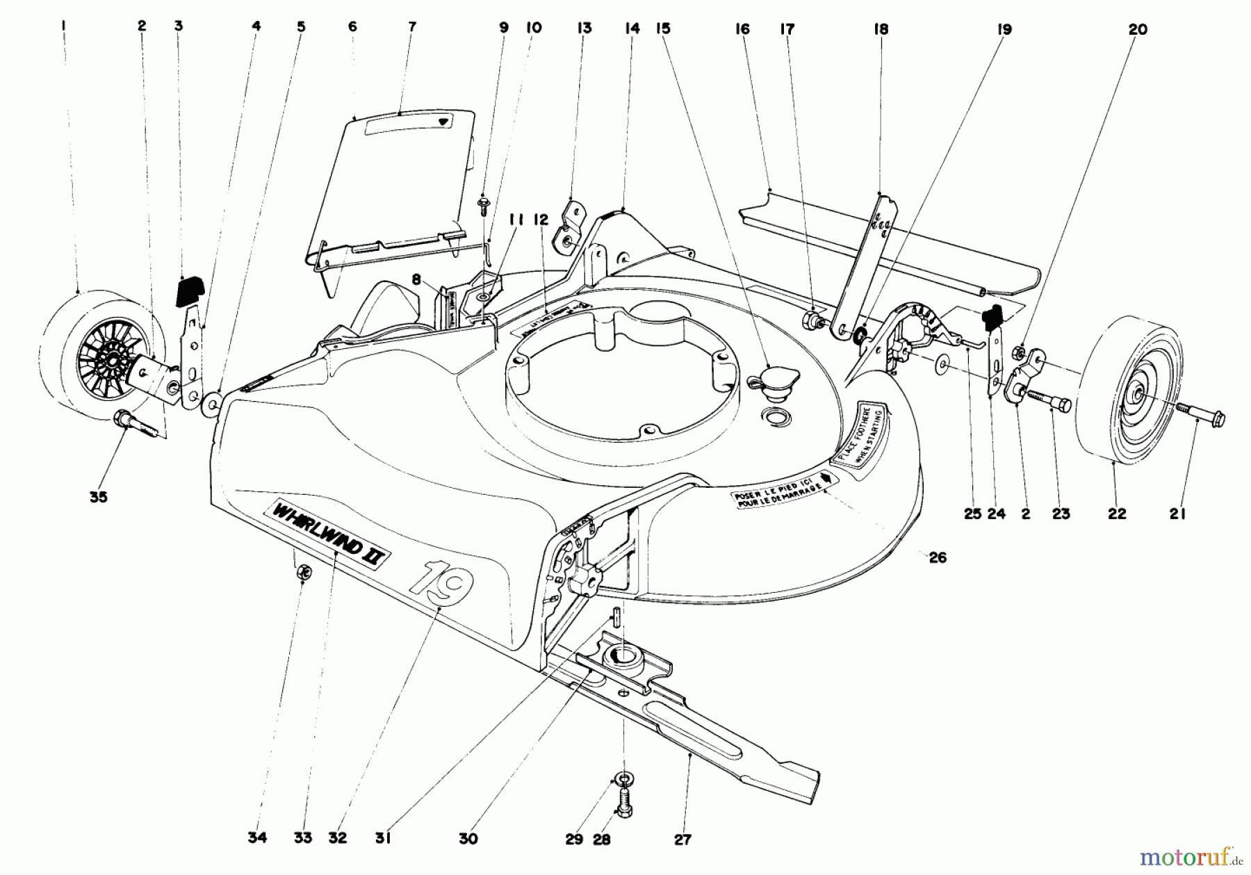 Toro Neu Mowers, Walk-Behind Seite 1 16155 - Toro Whirlwind II Lawnmower, 1979 (9000001-9999999) HOUSING ASSEMBLY MODEL 16067 AND 16155