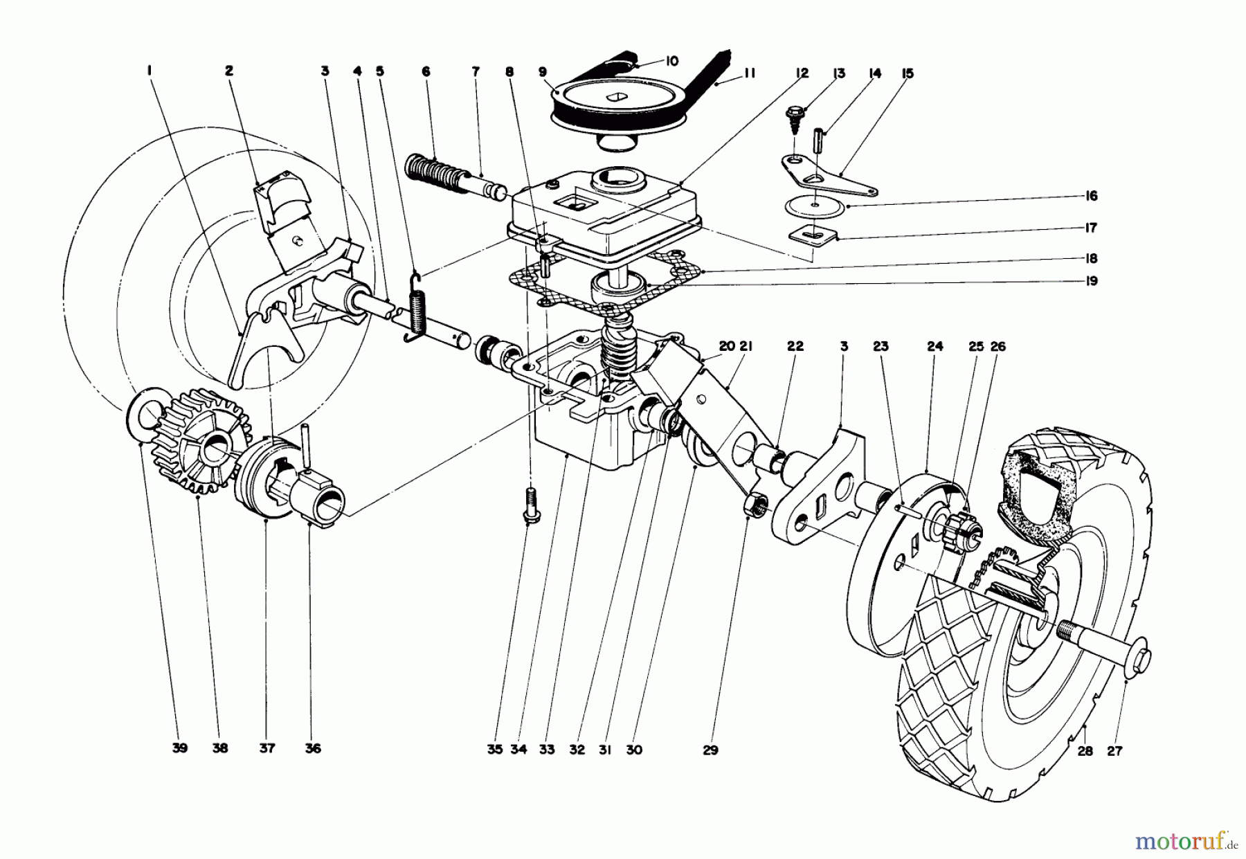 Toro Neu Mowers, Walk-Behind Seite 1 16273 - Toro Whirlwind Lawnmower, 1973 (3000001-3999999) GEAR CASE ASSEMBLY - MODEL 16273