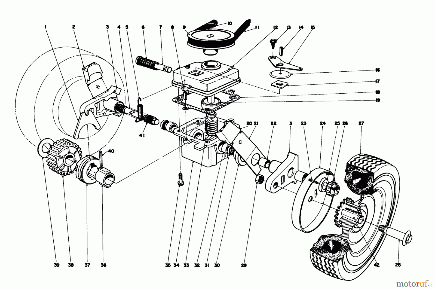 Toro Neu Mowers, Walk-Behind Seite 1 16273 - Toro Whirlwind Lawnmower, 1975 (5000001-5999999) GEAR BOX ASSEMBLY