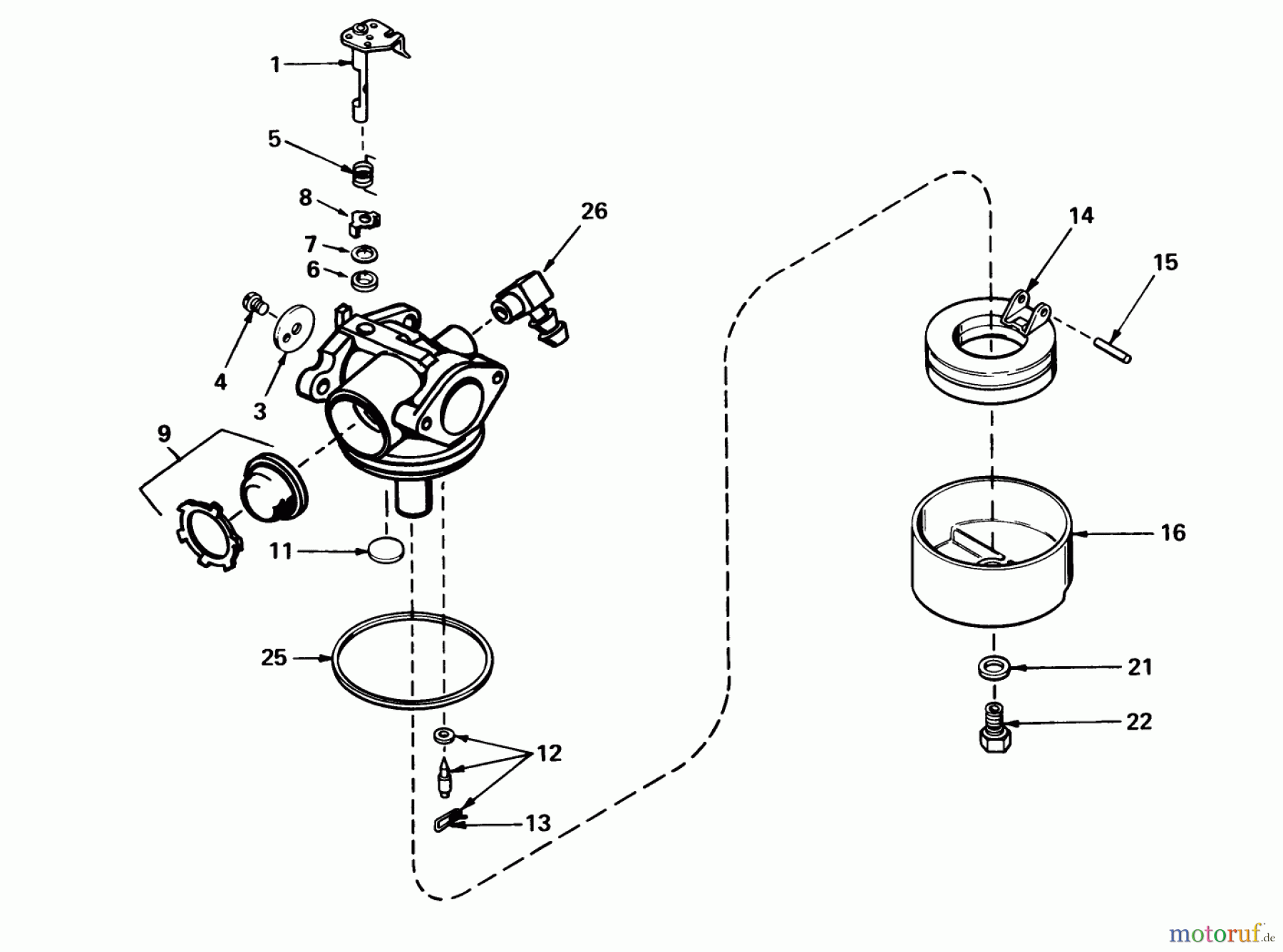 Toro Neu Mowers, Walk-Behind Seite 1 16077 - Toro Lawnmower, 1981 (1000001-1999999) CARBURETOR NO. 632050