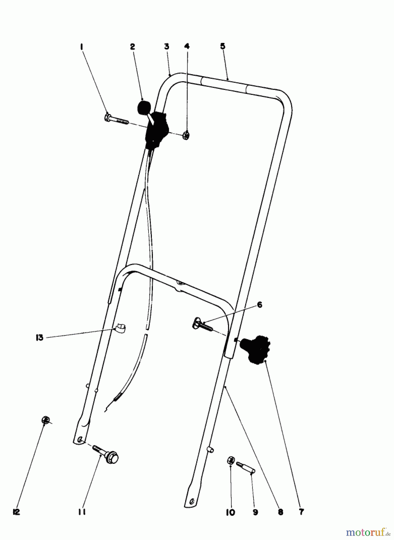 Toro Neu Mowers, Walk-Behind Seite 1 16297 - Toro Lawnmower, 1982 (2000001-2999999) HANDLE ASSEMBLY MODEL 16077 AND 16165