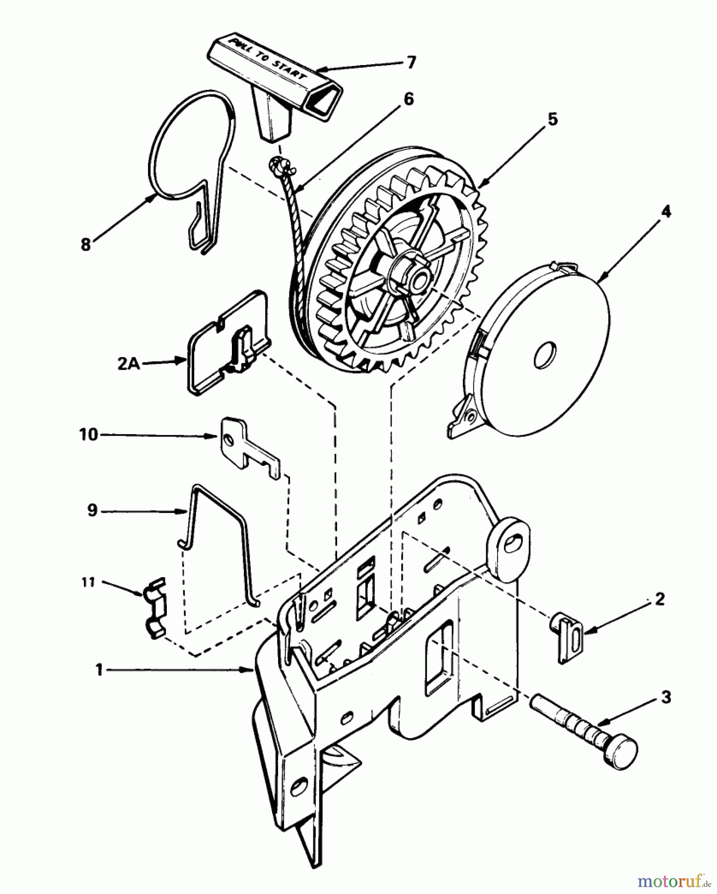 Toro Neu Mowers, Walk-Behind Seite 1 16165 - Toro Lawnmower, 1983 (3000001-3999999) REWIND STARTER NO. 590531