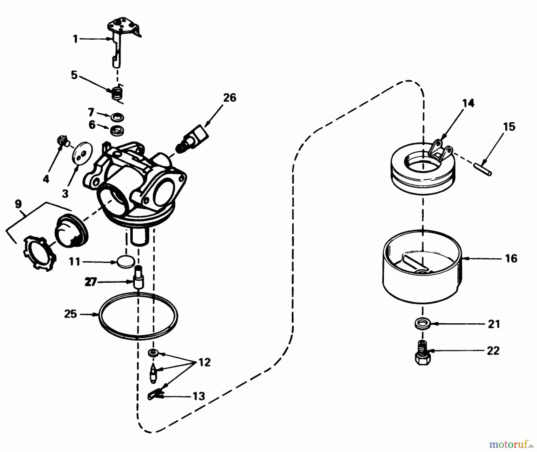 Toro Neu Mowers, Walk-Behind Seite 1 16165 - Toro Lawnmower, 1984 (4000001-4999999) CARBURETOR NO. 632050A